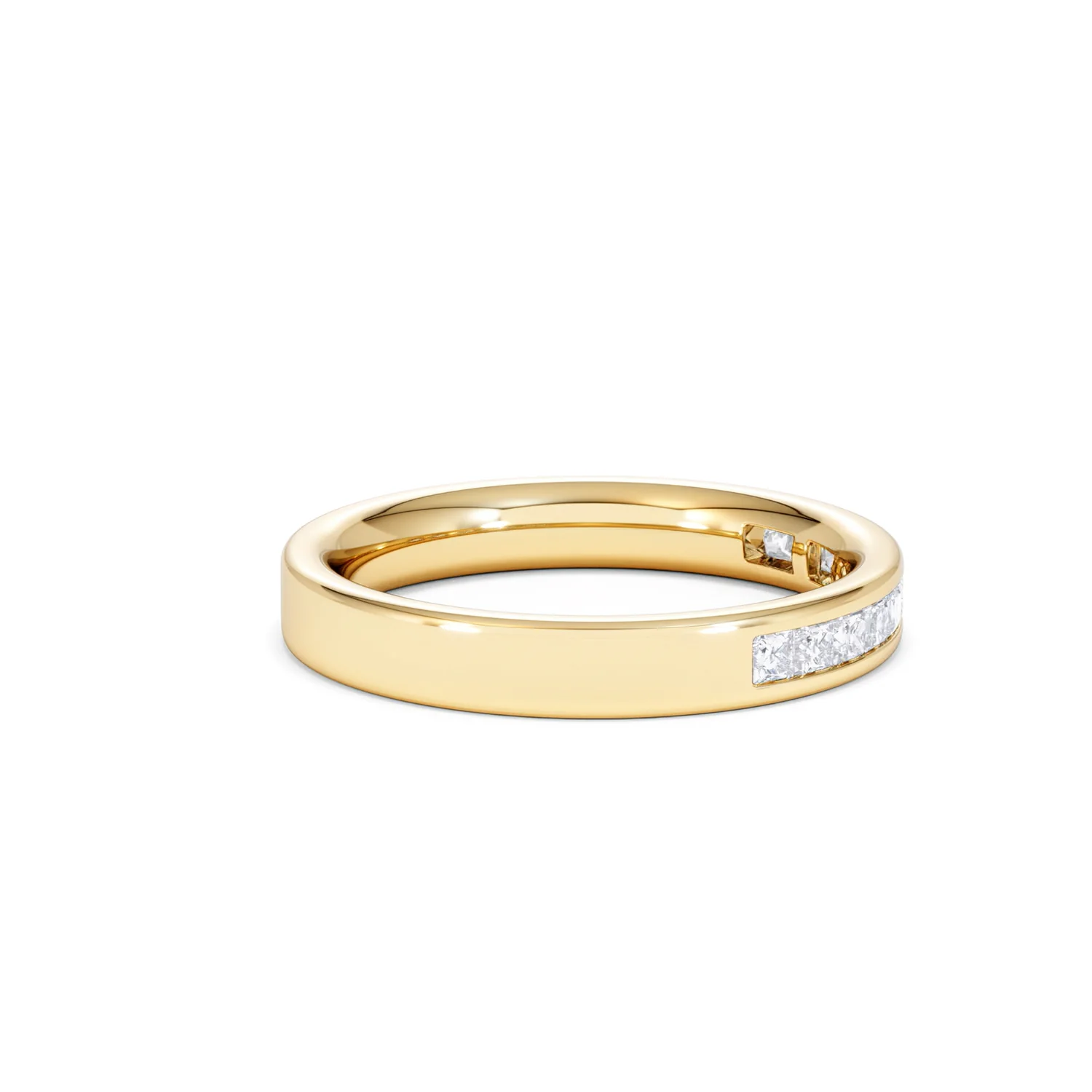 Eterna Lab Diamond Princess Cut Half Eternity Ring 0.50ct H/SI in 18K Gold Vermeil - Image 29