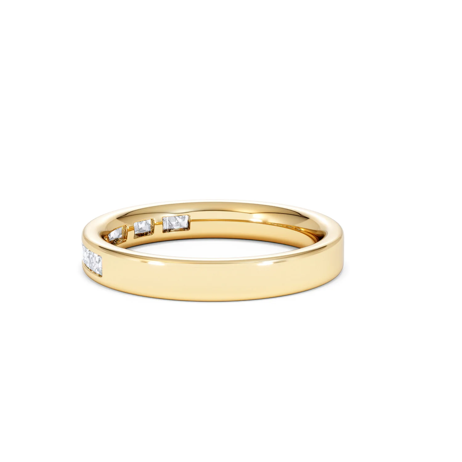 Eterna Lab Diamond Princess Cut Half Eternity Ring 0.50ct H/SI in 18K Gold Vermeil - Image 65