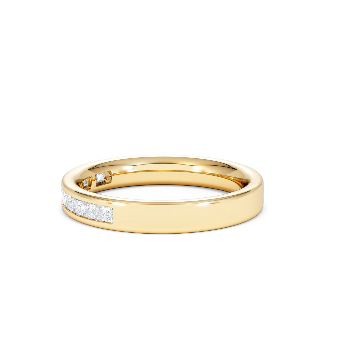 Eterna Lab Diamond Princess Cut Half Eternity Ring 0.50ct H/SI in 18K Gold Vermeil - Image 71