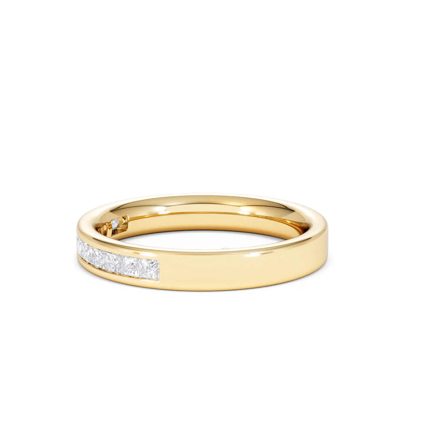 Eterna Lab Diamond Princess Cut Half Eternity Ring 0.50ct H/SI in 18K Gold Vermeil - Image 73