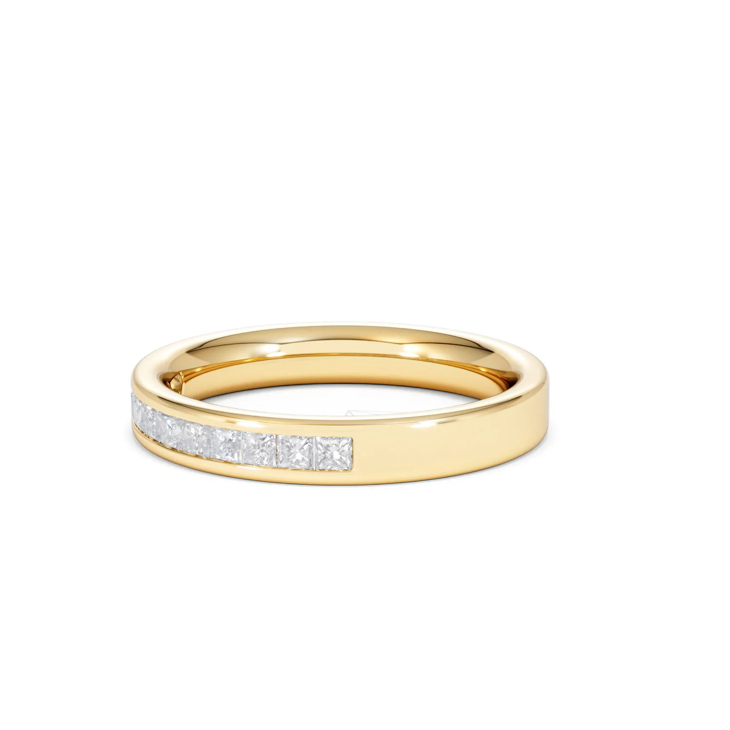 Eterna Lab Diamond Princess Cut Half Eternity Ring 0.50ct H/SI in 18K Gold Vermeil - Image 78