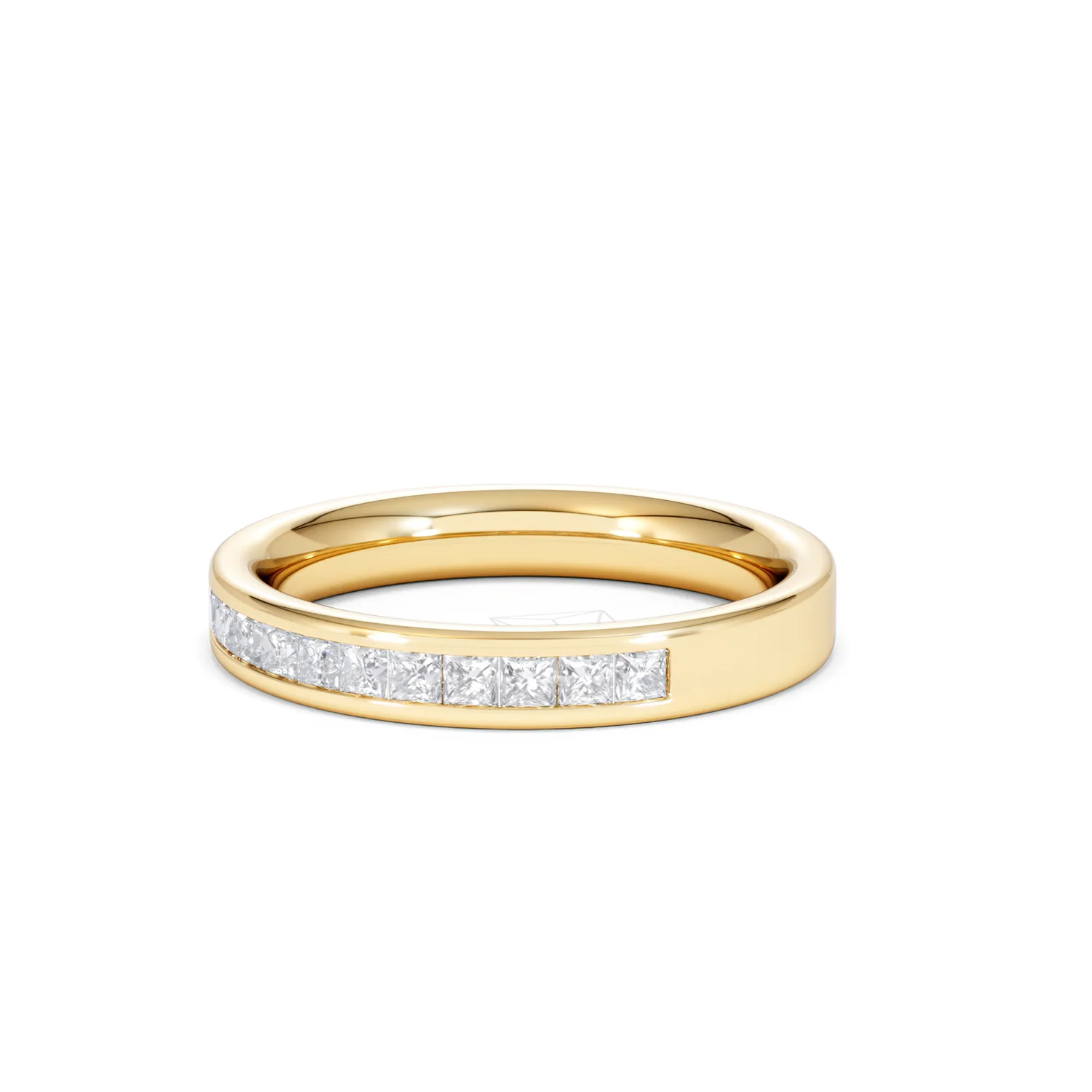 Eterna Lab Diamond Princess Cut Half Eternity Ring 0.50ct H/SI in 18K Gold Vermeil - Image 83