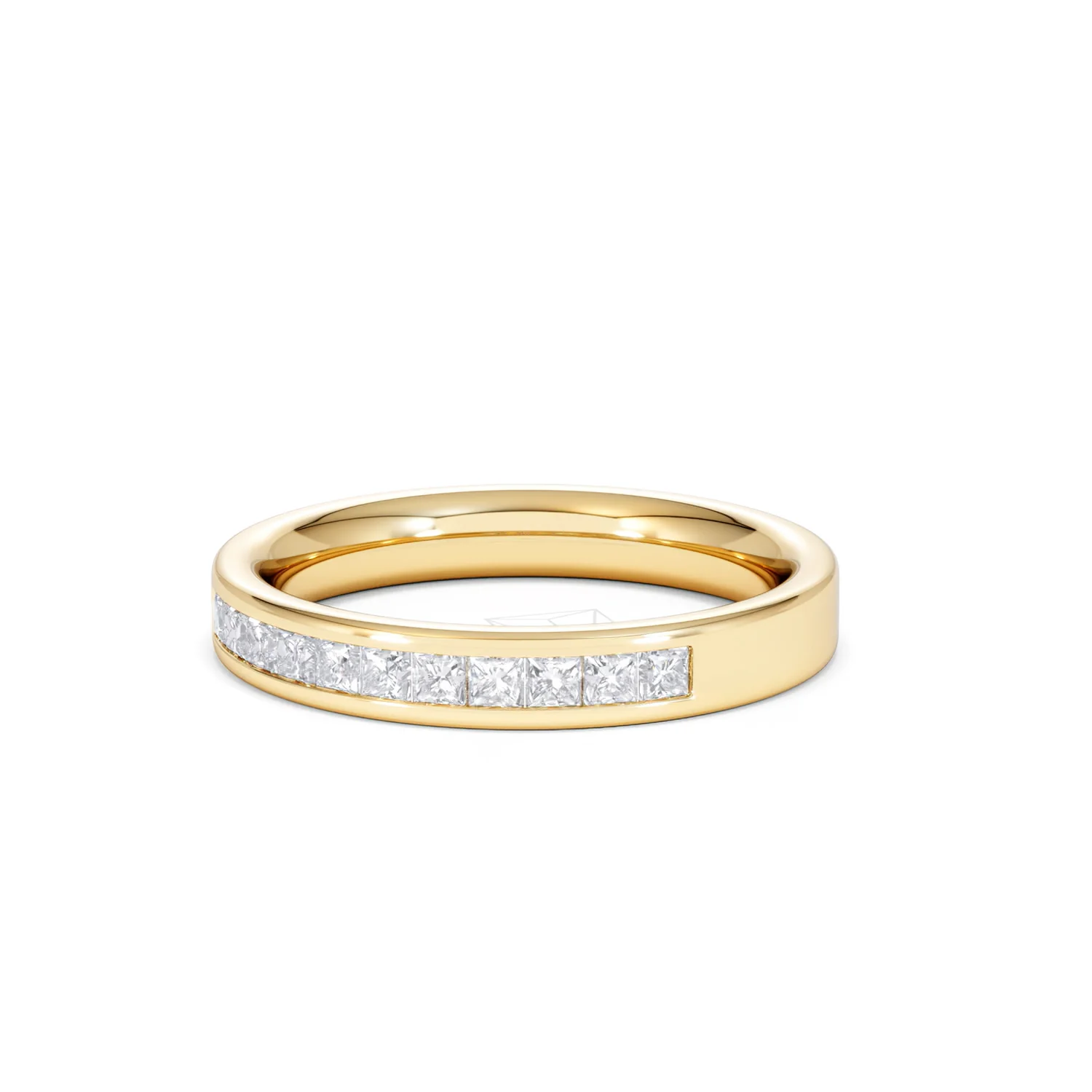 Eterna Lab Diamond Princess Cut Half Eternity Ring 0.50ct H/SI in 18K Gold Vermeil - Image 84
