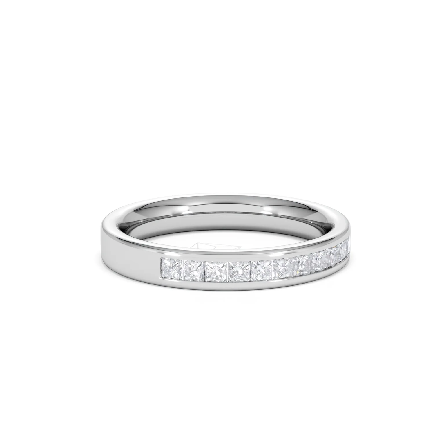 Eterna Lab Diamond Princess Cut Half Eternity Ring 0.50ct H/SI in 925 Silver - Image 17