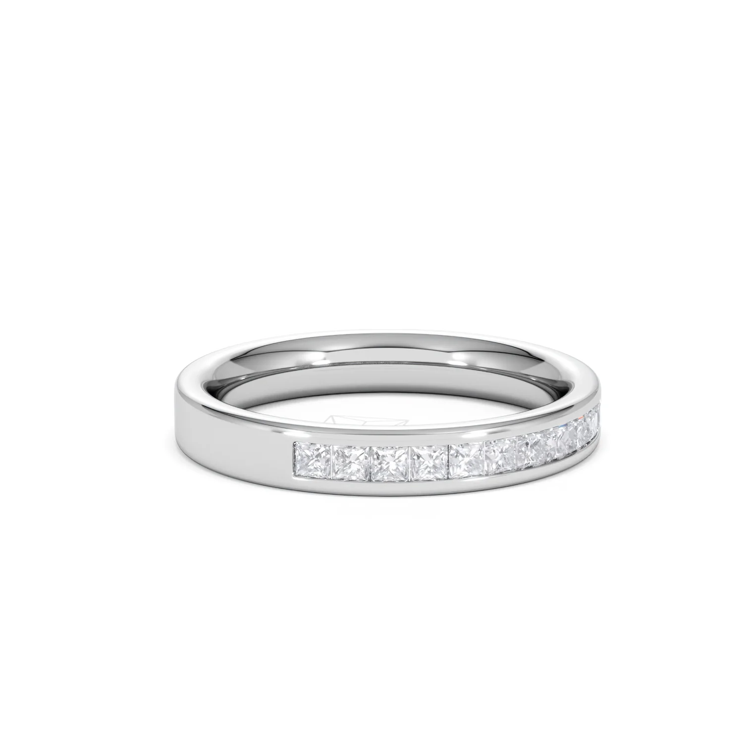 Eterna Lab Diamond Princess Cut Half Eternity Ring 0.50ct H/SI in 925 Silver - Image 18