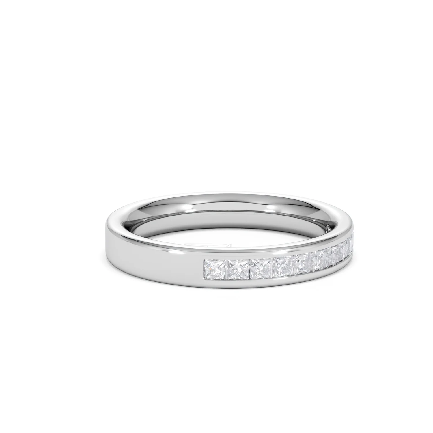 Eterna Lab Diamond Princess Cut Half Eternity Ring 0.50ct H/SI in 925 Silver - Image 21