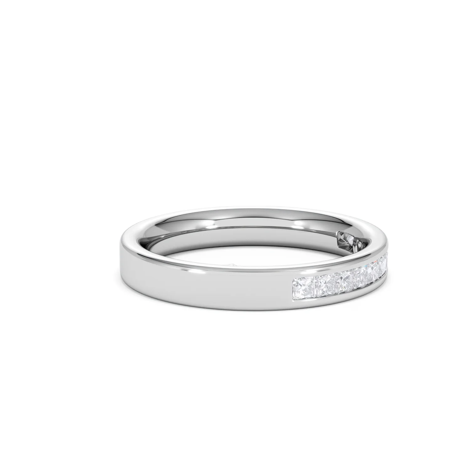 Eterna Lab Diamond Princess Cut Half Eternity Ring 0.50ct H/SI in 925 Silver - Image 27