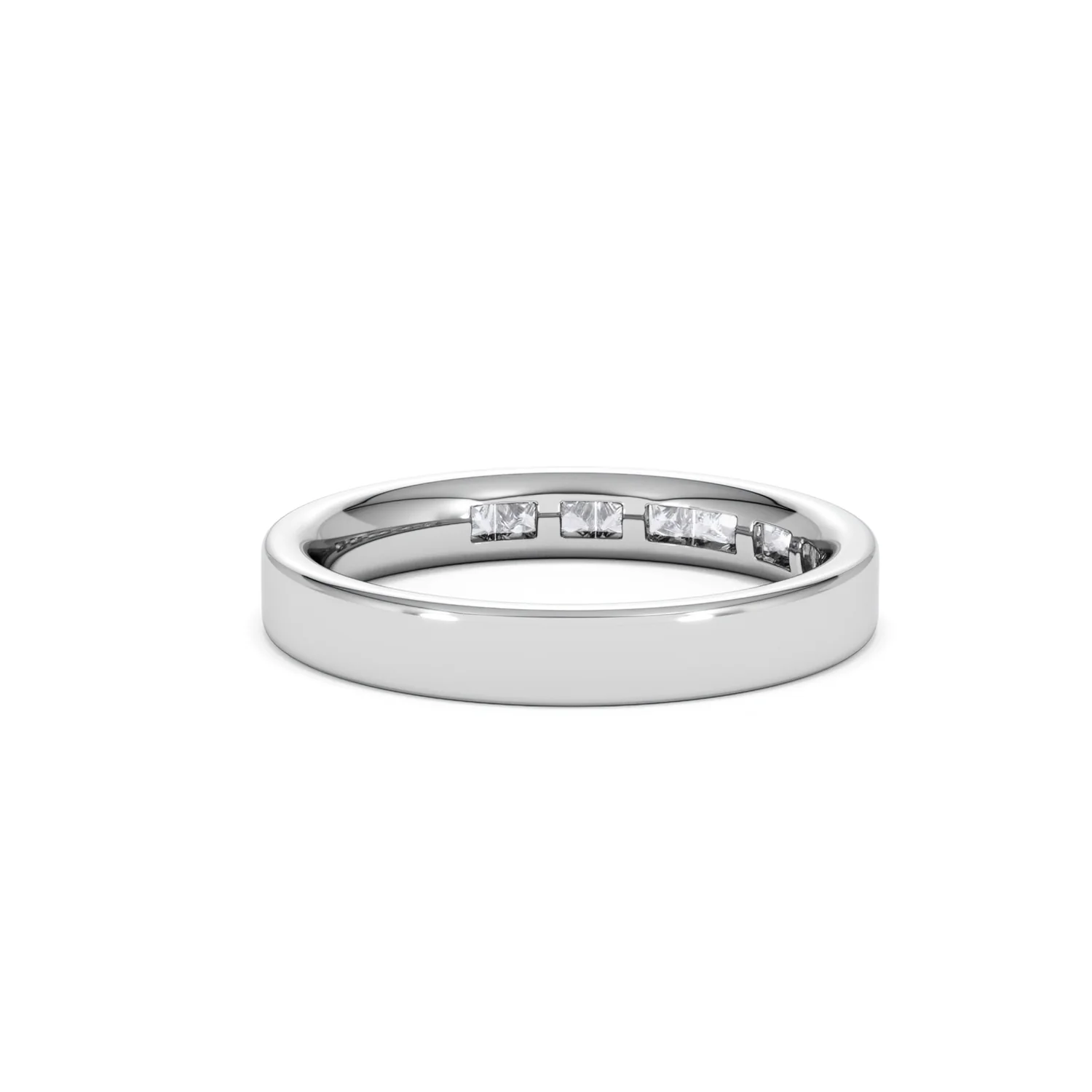 Eterna Lab Diamond Princess Cut Half Eternity Ring 0.50ct H/SI in 925 Silver - Image 44
