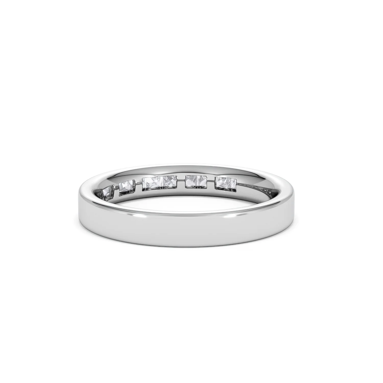 Eterna Lab Diamond Princess Cut Half Eternity Ring 0.50ct H/SI in 925 Silver - Image 55