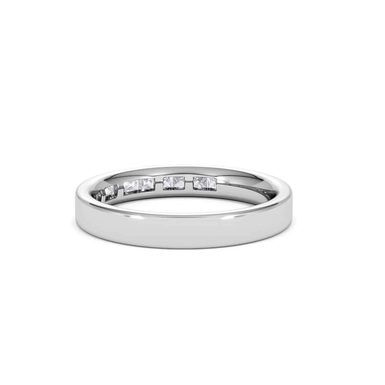 Eterna Lab Diamond Princess Cut Half Eternity Ring 0.50ct H/SI in 925 Silver - Image 58