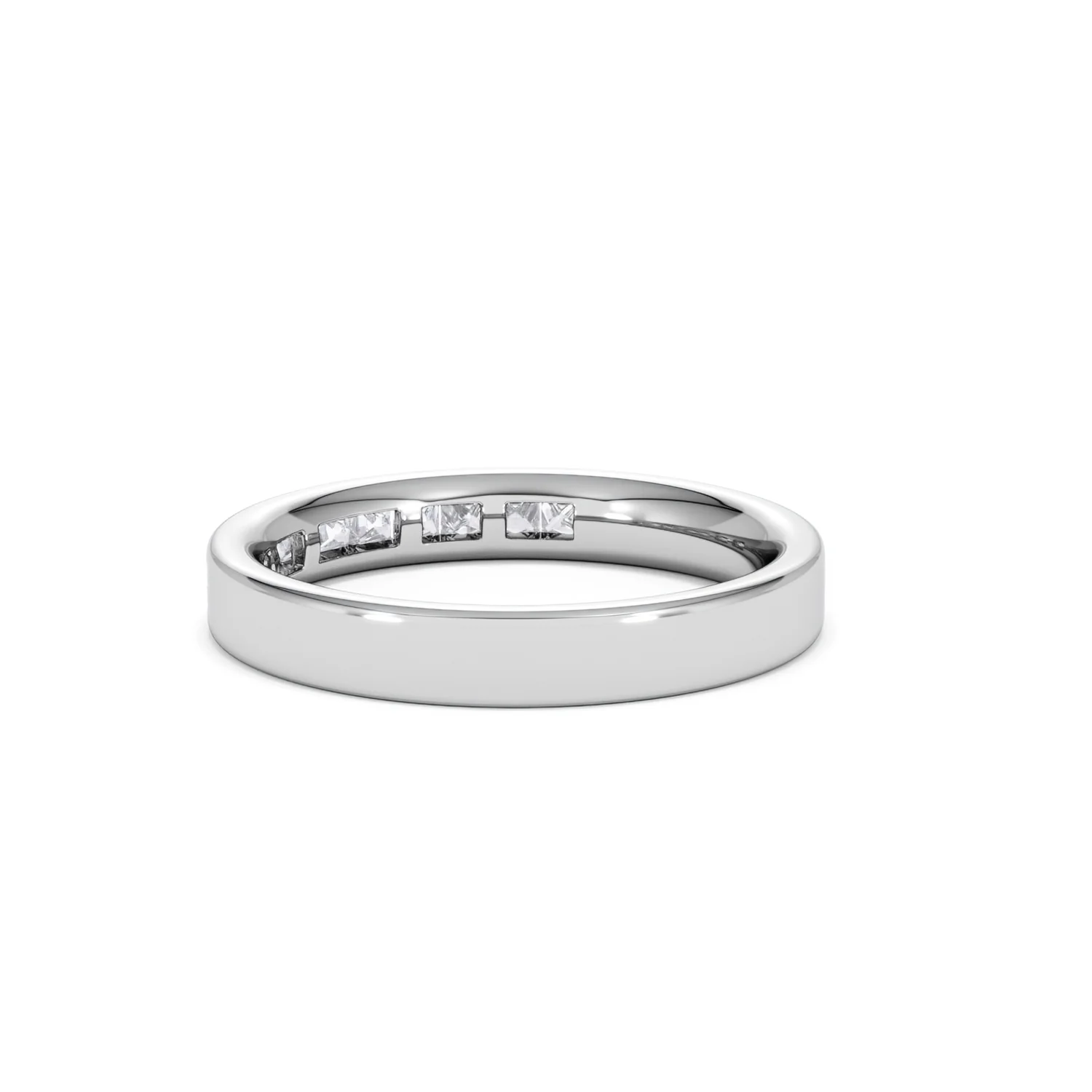 Eterna Lab Diamond Princess Cut Half Eternity Ring 0.50ct H/SI in 925 Silver - Image 60