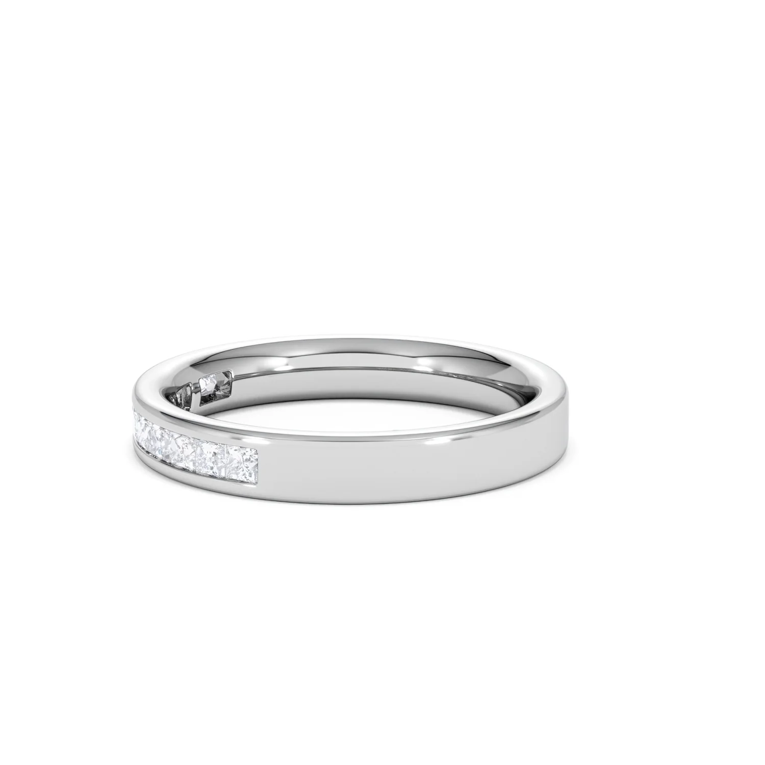 Eterna Lab Diamond Princess Cut Half Eternity Ring 0.50ct H/SI in 925 Silver - Image 73