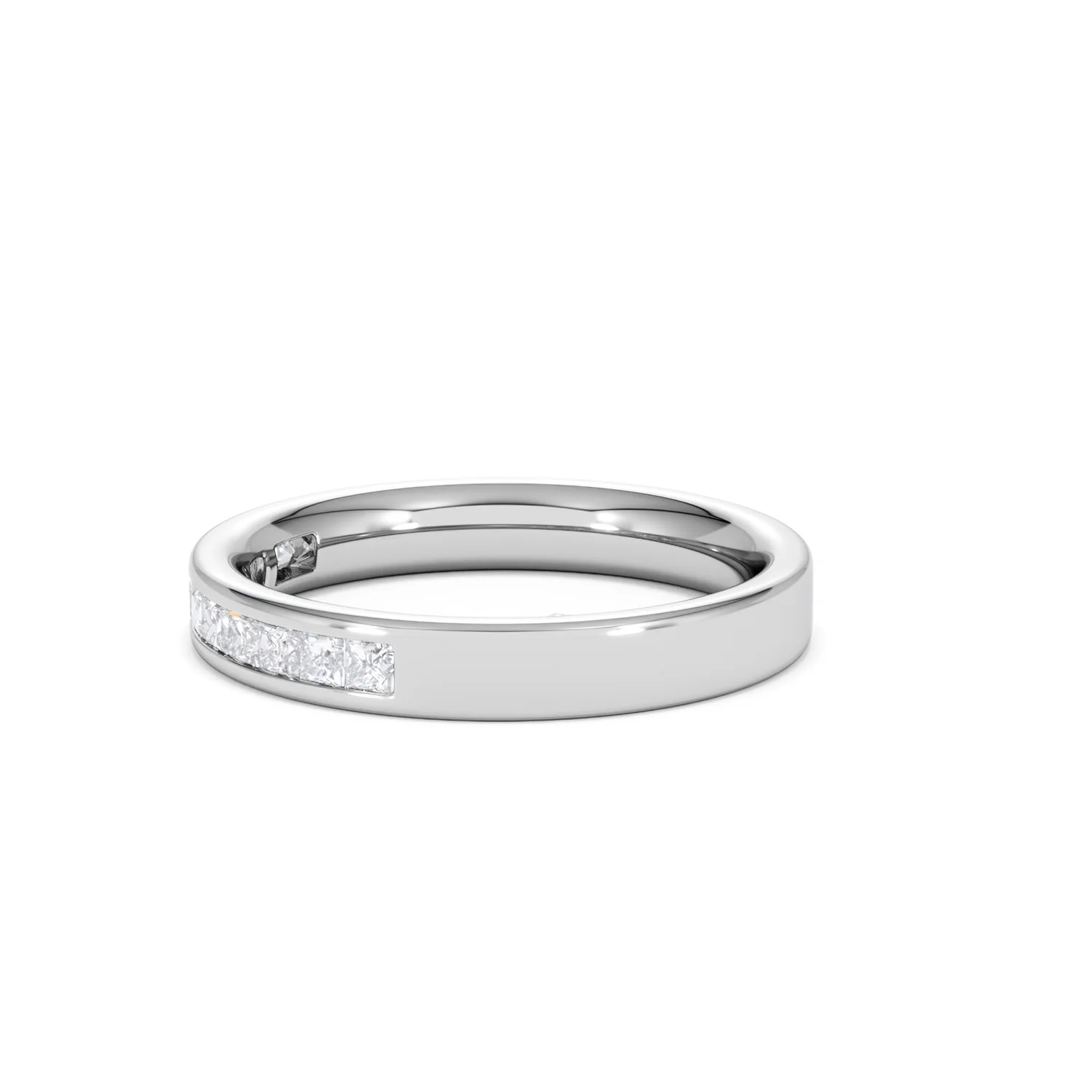 Eterna Lab Diamond Princess Cut Half Eternity Ring 0.50ct H/SI in 925 Silver - Image 74