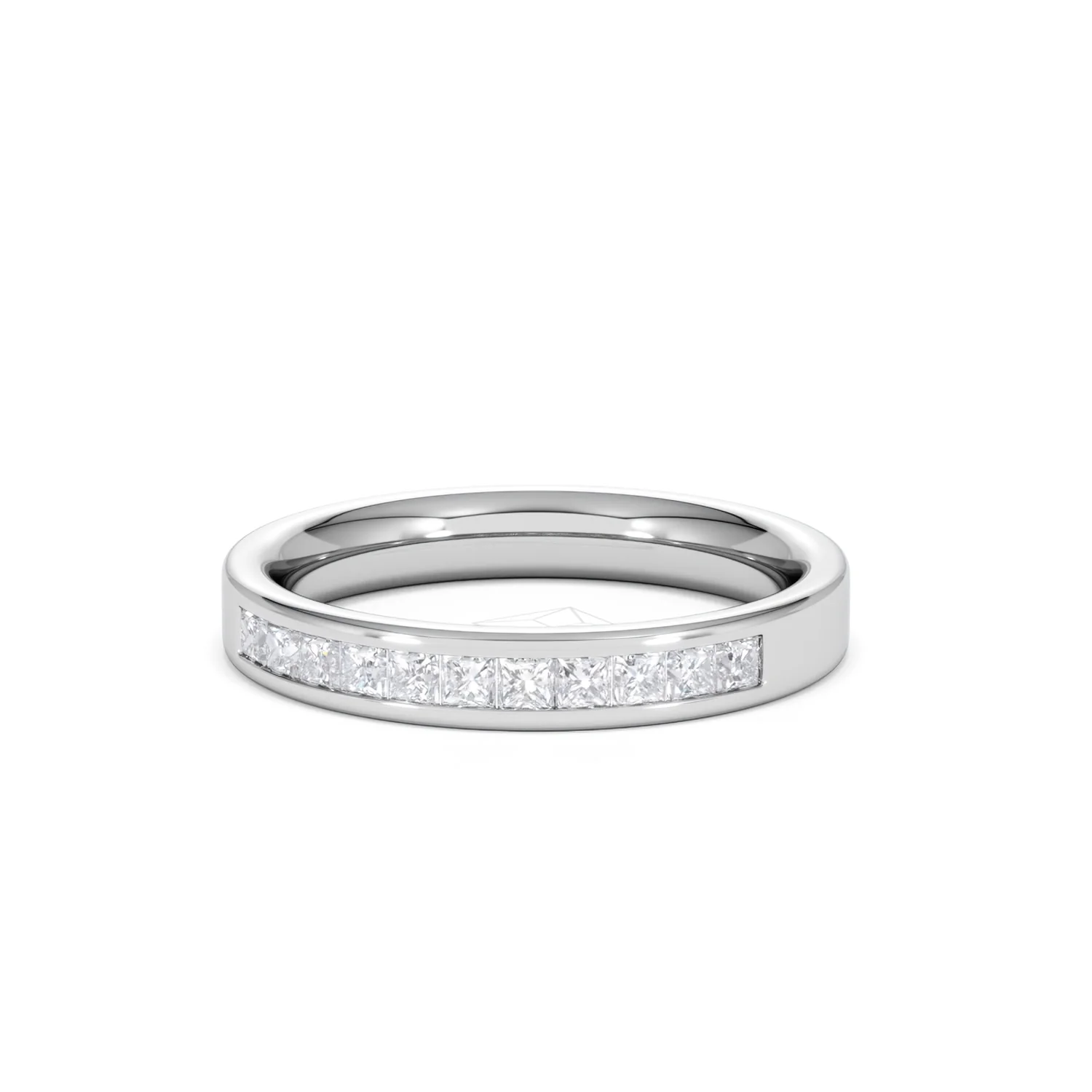 Eterna Lab Diamond Princess Cut Half Eternity Ring 0.50ct H/SI in 925 Silver - Image 88