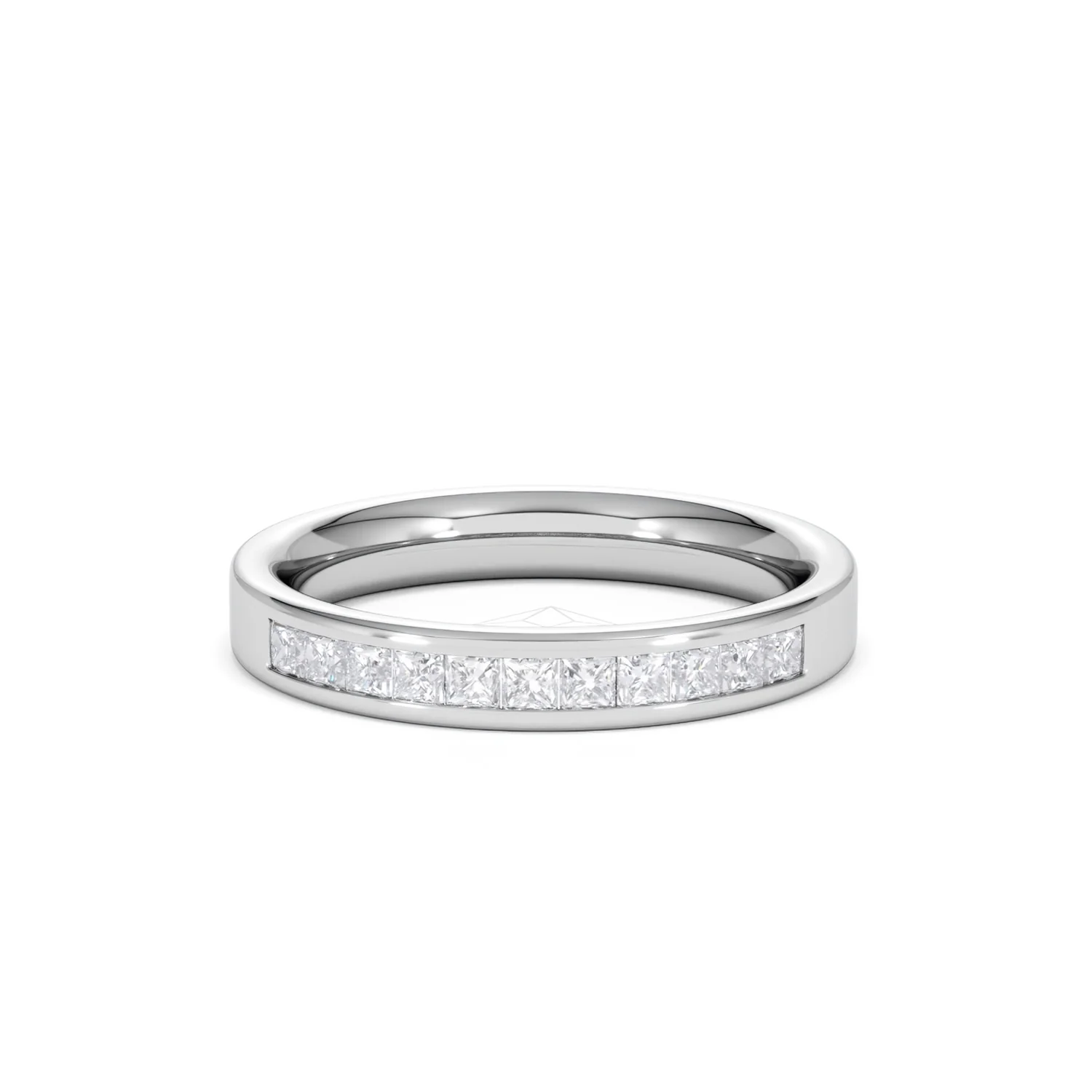 Eterna Lab Diamond Princess Cut Half Eternity Ring 0.50ct H/SI in 925 Silver - Image 90