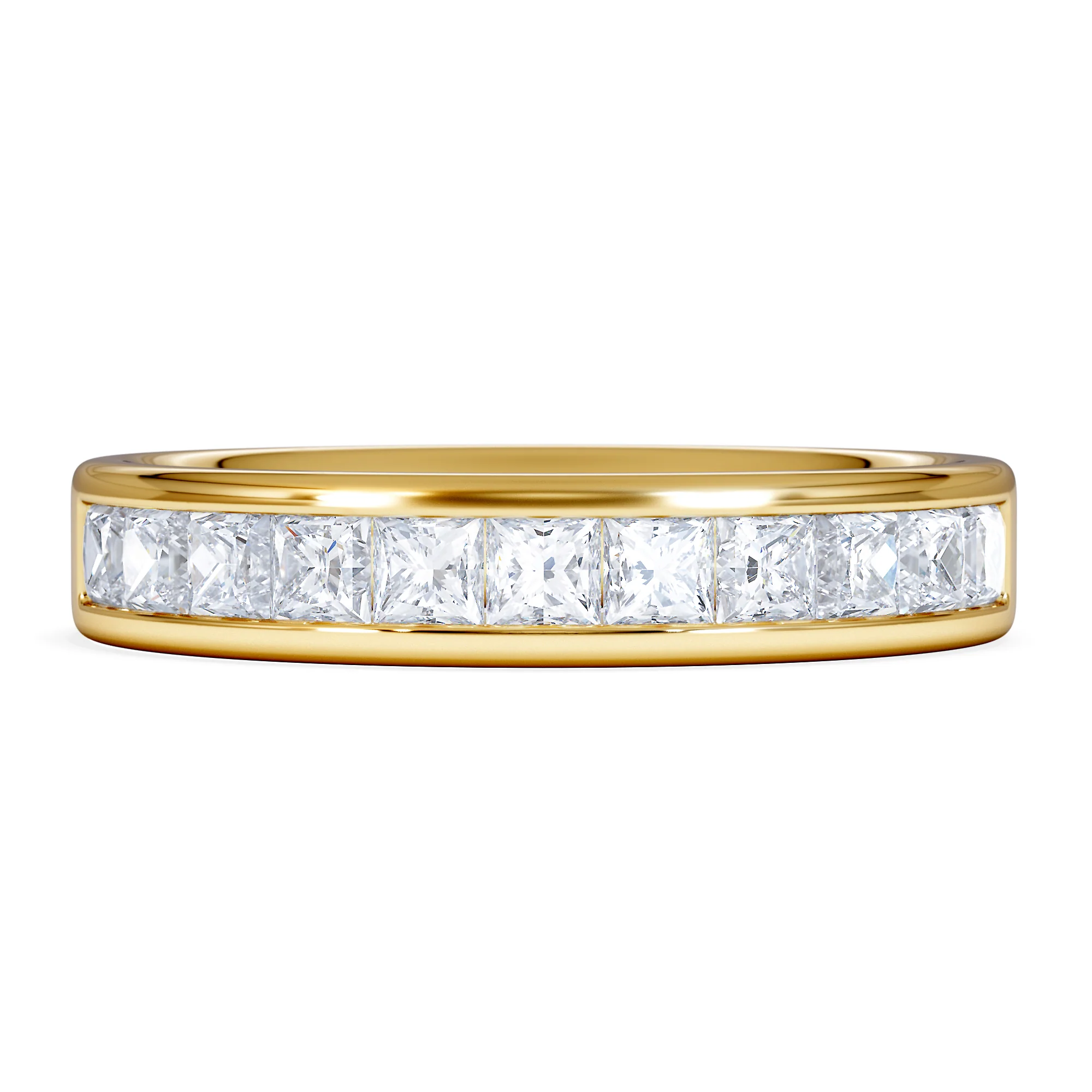 Eterna Lab Diamond Princess Cut Half Eternity Ring 1.00ct F/VS in 9K Gold - Image 7
