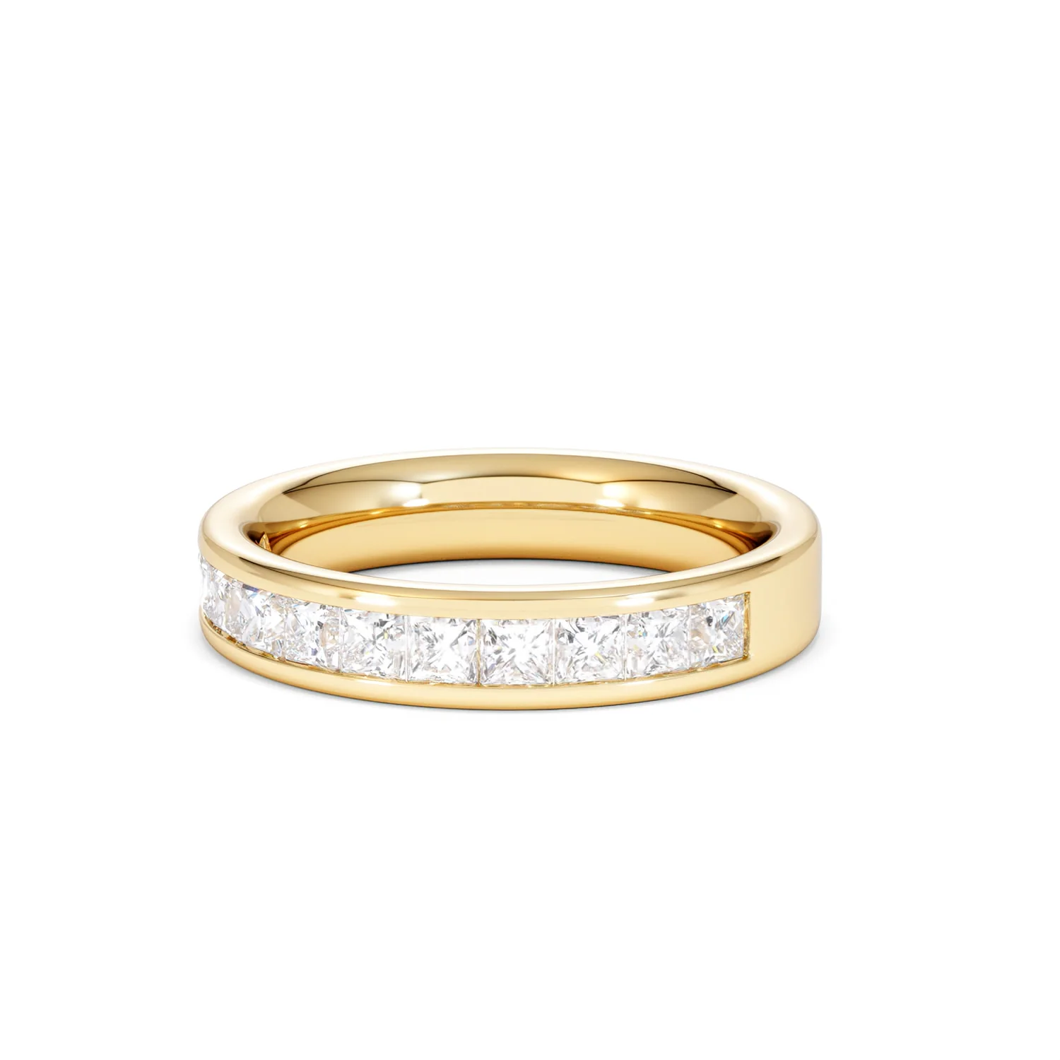 Eterna Lab Diamond Princess Cut Half Eternity Ring 1.00ct F/VS in 9K Gold - Image 84