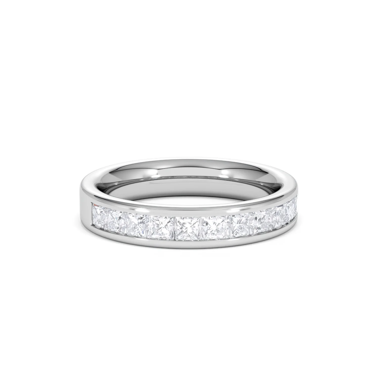 Eterna Lab Diamond Princess Cut Half Eternity Ring 1.00ct F/VS in 9K White Gold - Image 13