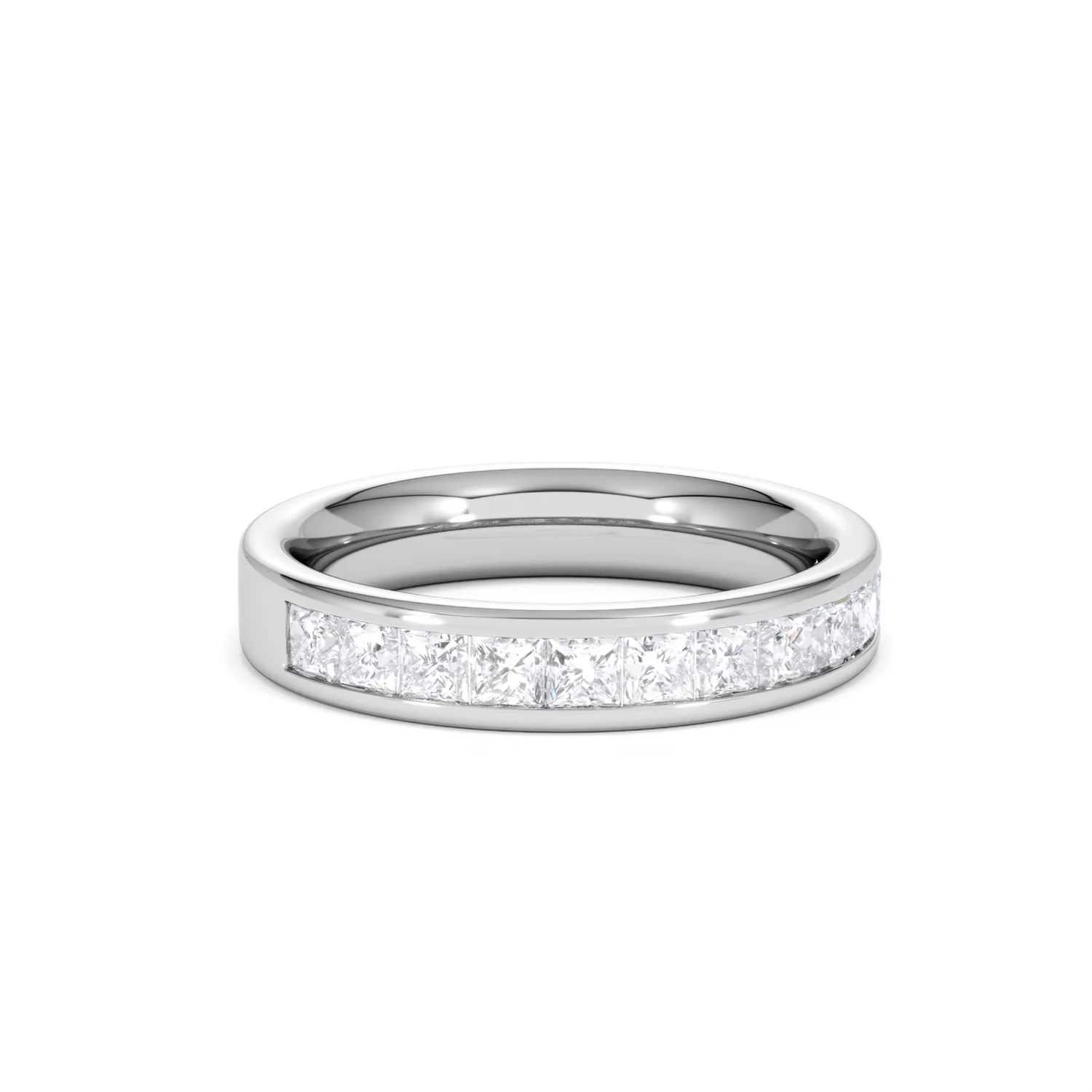 Eterna Lab Diamond Princess Cut Half Eternity Ring 1.00ct F/VS in 9K White Gold - Image 14