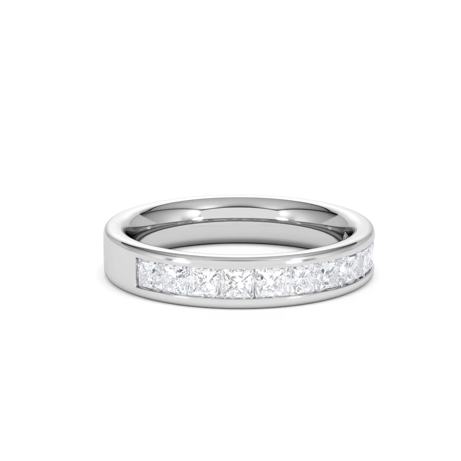Eterna Lab Diamond Princess Cut Half Eternity Ring 1.00ct F/VS in 9K White Gold - Image 16