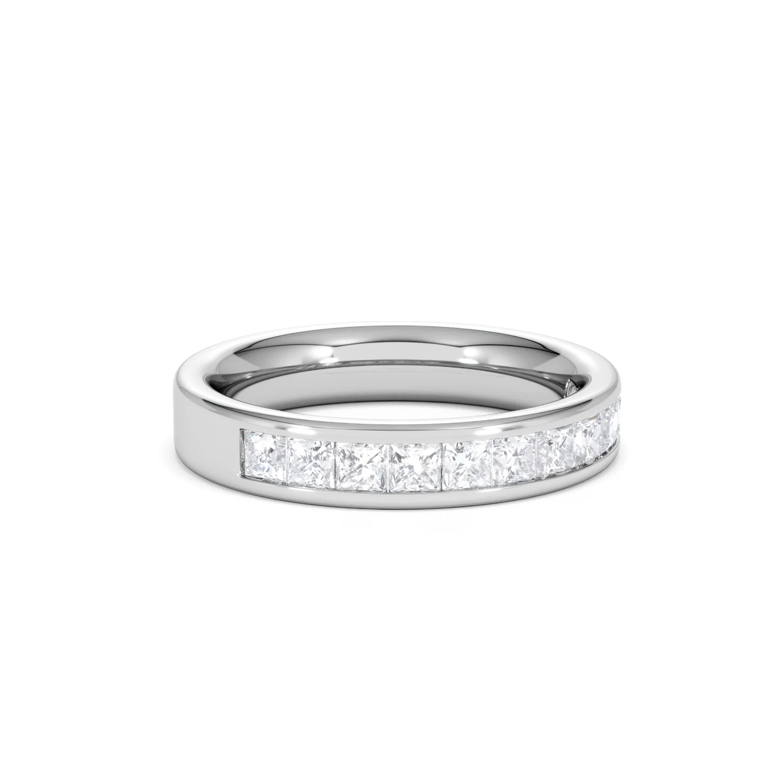 Eterna Lab Diamond Princess Cut Half Eternity Ring 1.00ct F/VS in 9K White Gold - Image 17