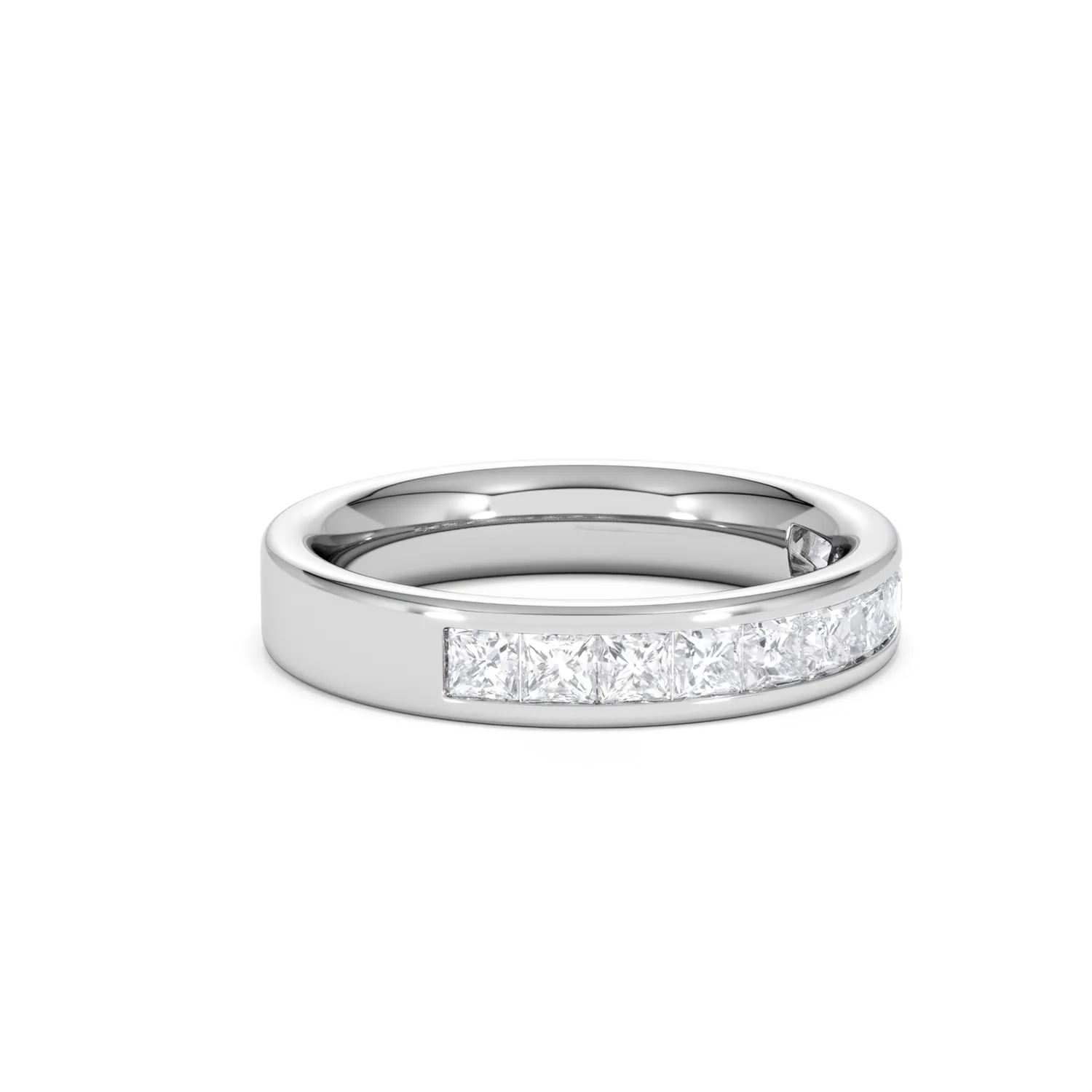 Eterna Lab Diamond Princess Cut Half Eternity Ring 1.00ct F/VS in 9K White Gold - Image 21