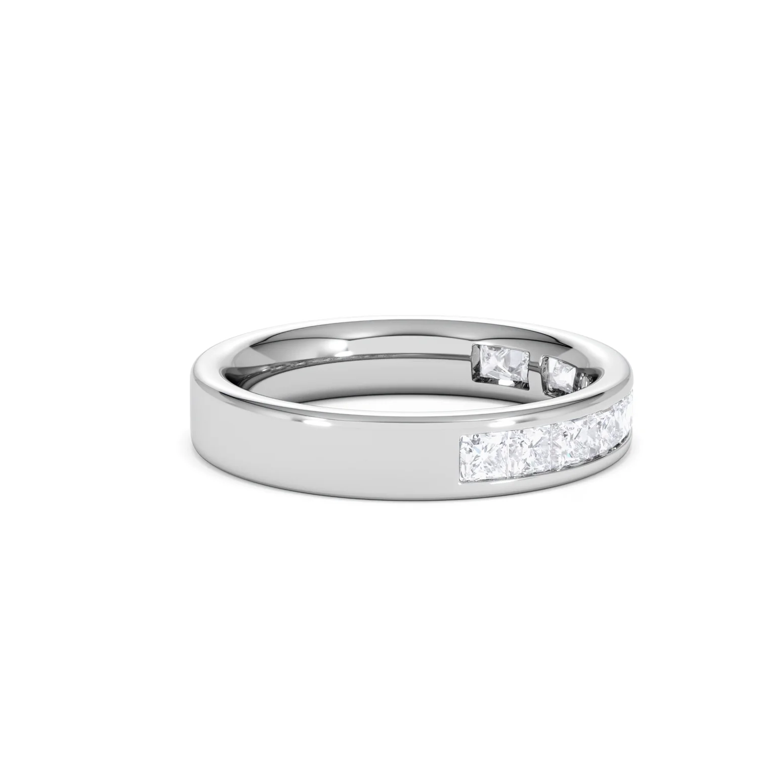 Eterna Lab Diamond Princess Cut Half Eternity Ring 1.00ct F/VS in 9K White Gold - Image 29