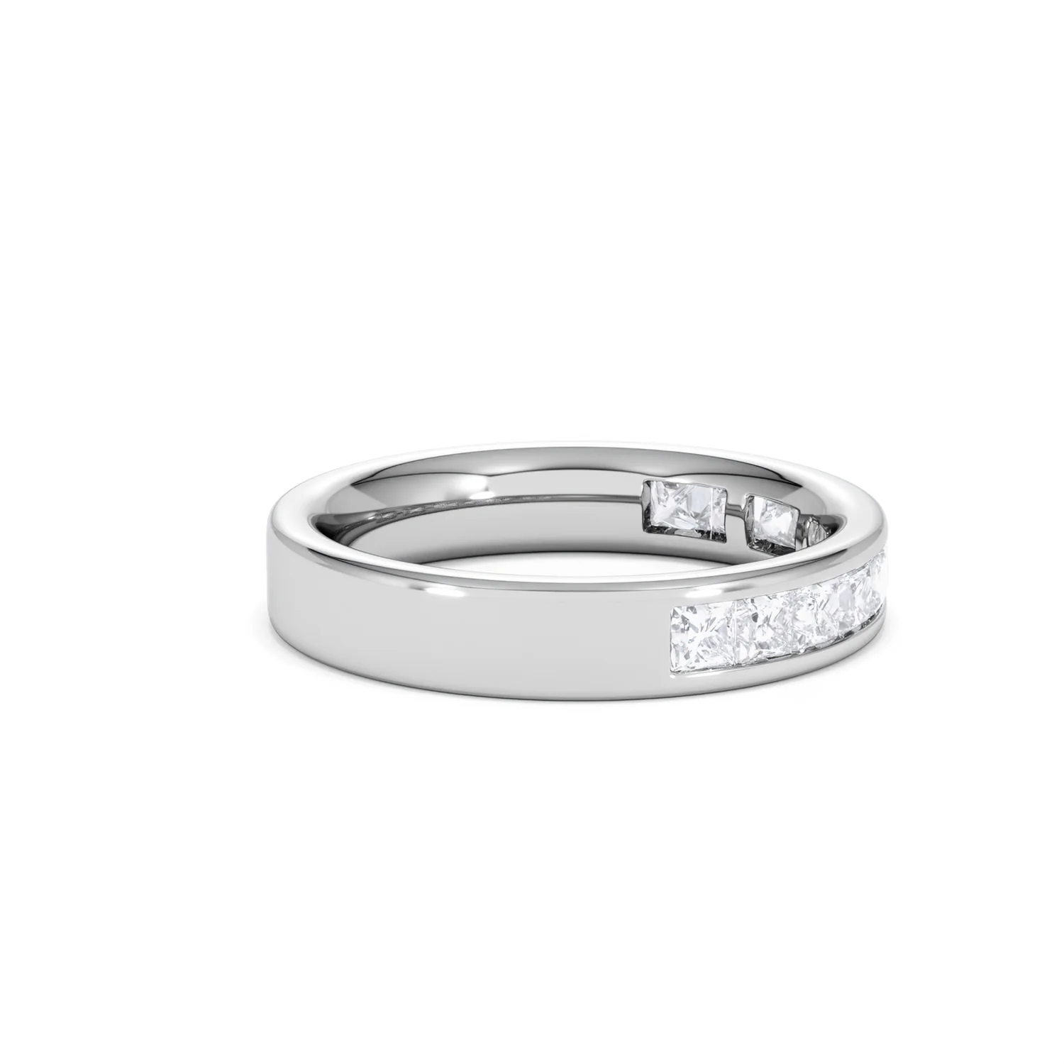Eterna Lab Diamond Princess Cut Half Eternity Ring 1.00ct F/VS in 9K White Gold - Image 30