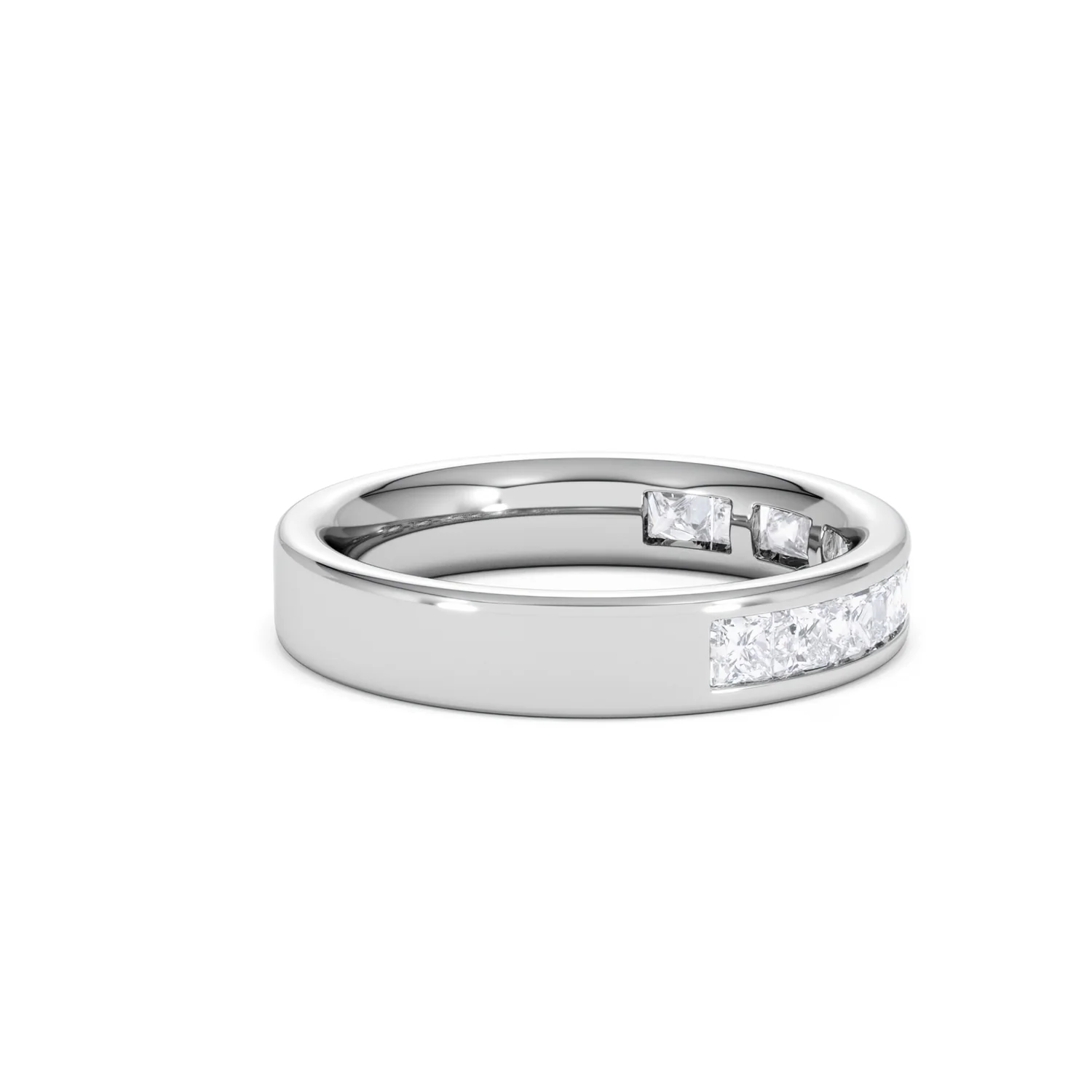 Eterna Lab Diamond Princess Cut Half Eternity Ring 1.00ct F/VS in 9K White Gold - Image 31
