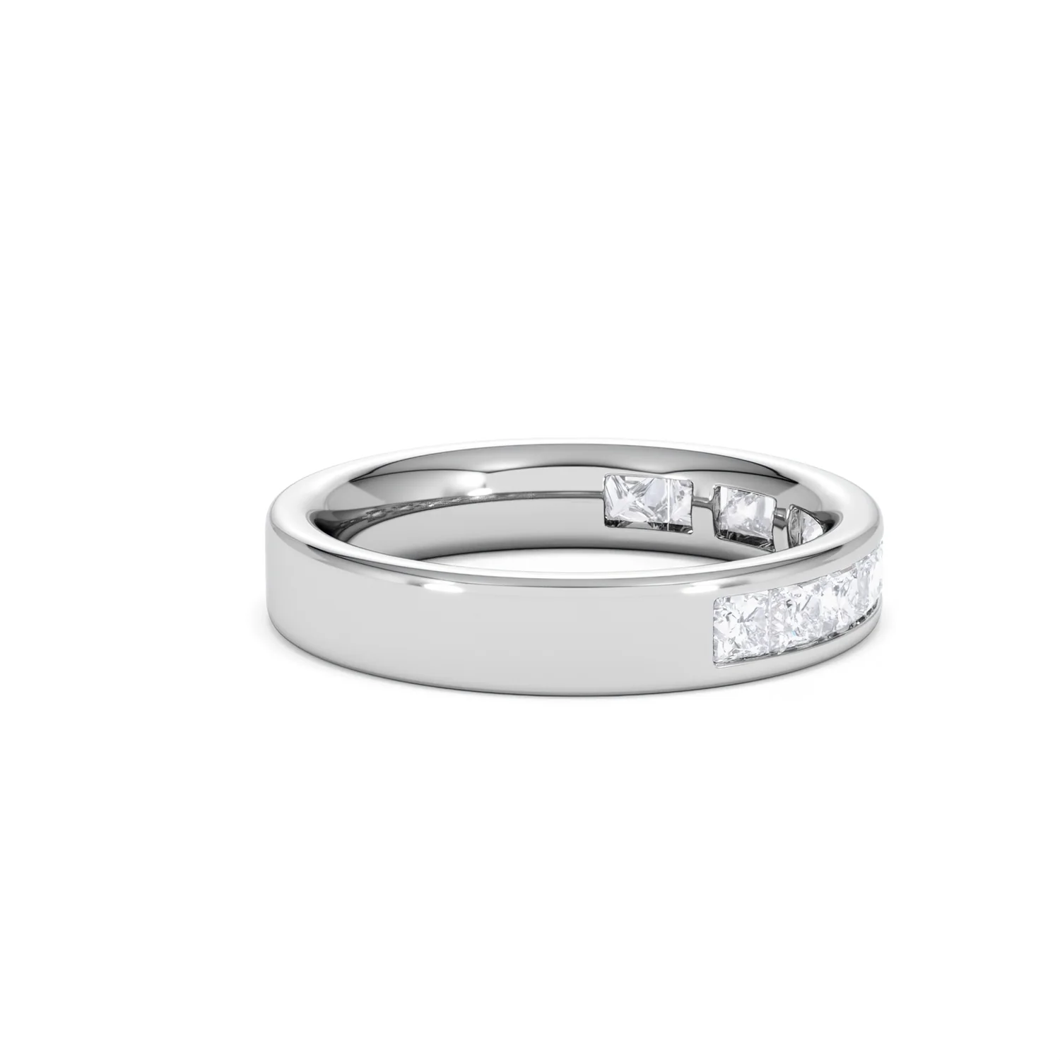 Eterna Lab Diamond Princess Cut Half Eternity Ring 1.00ct F/VS in 9K White Gold - Image 32