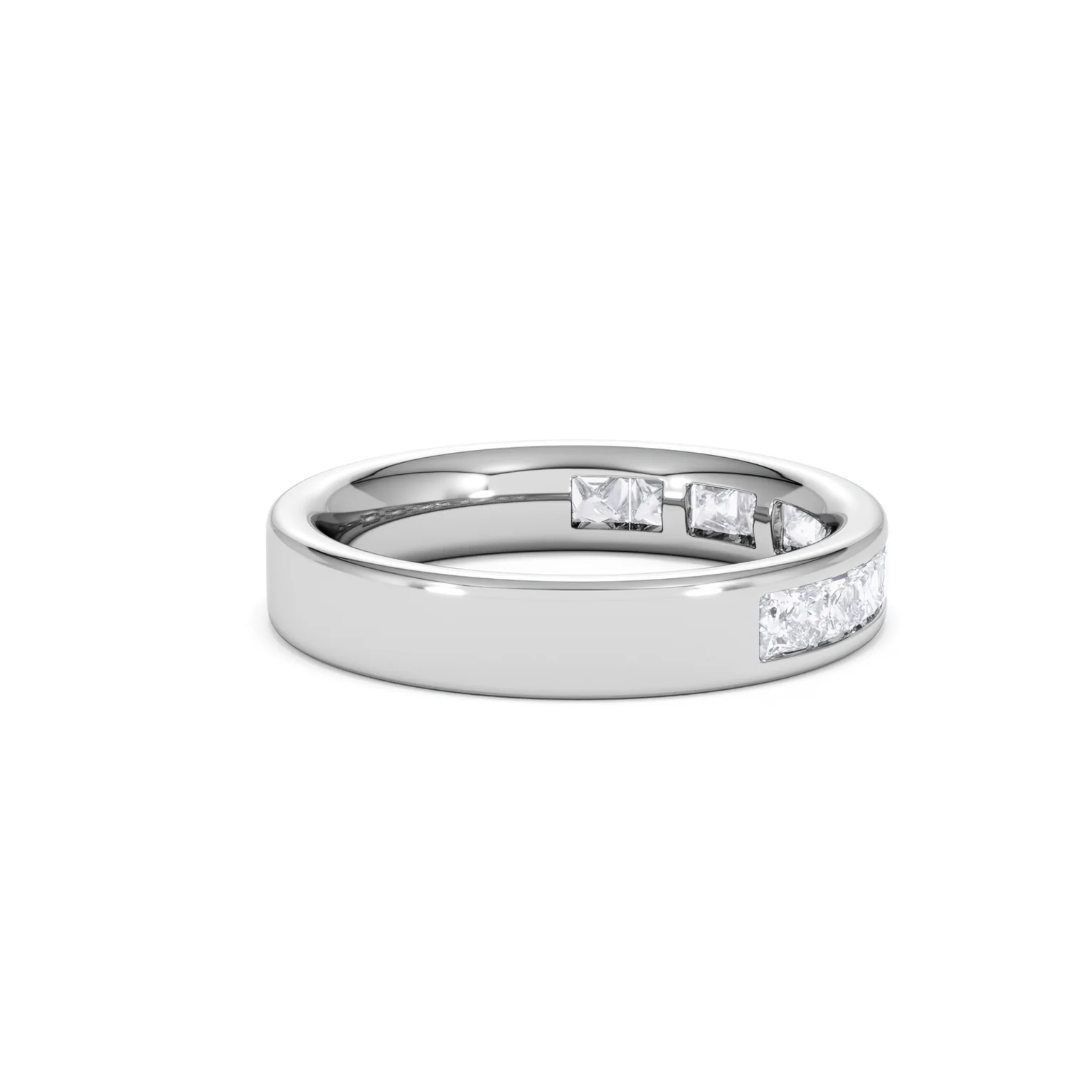 Eterna Lab Diamond Princess Cut Half Eternity Ring 1.00ct F/VS in 9K White Gold - Image 34