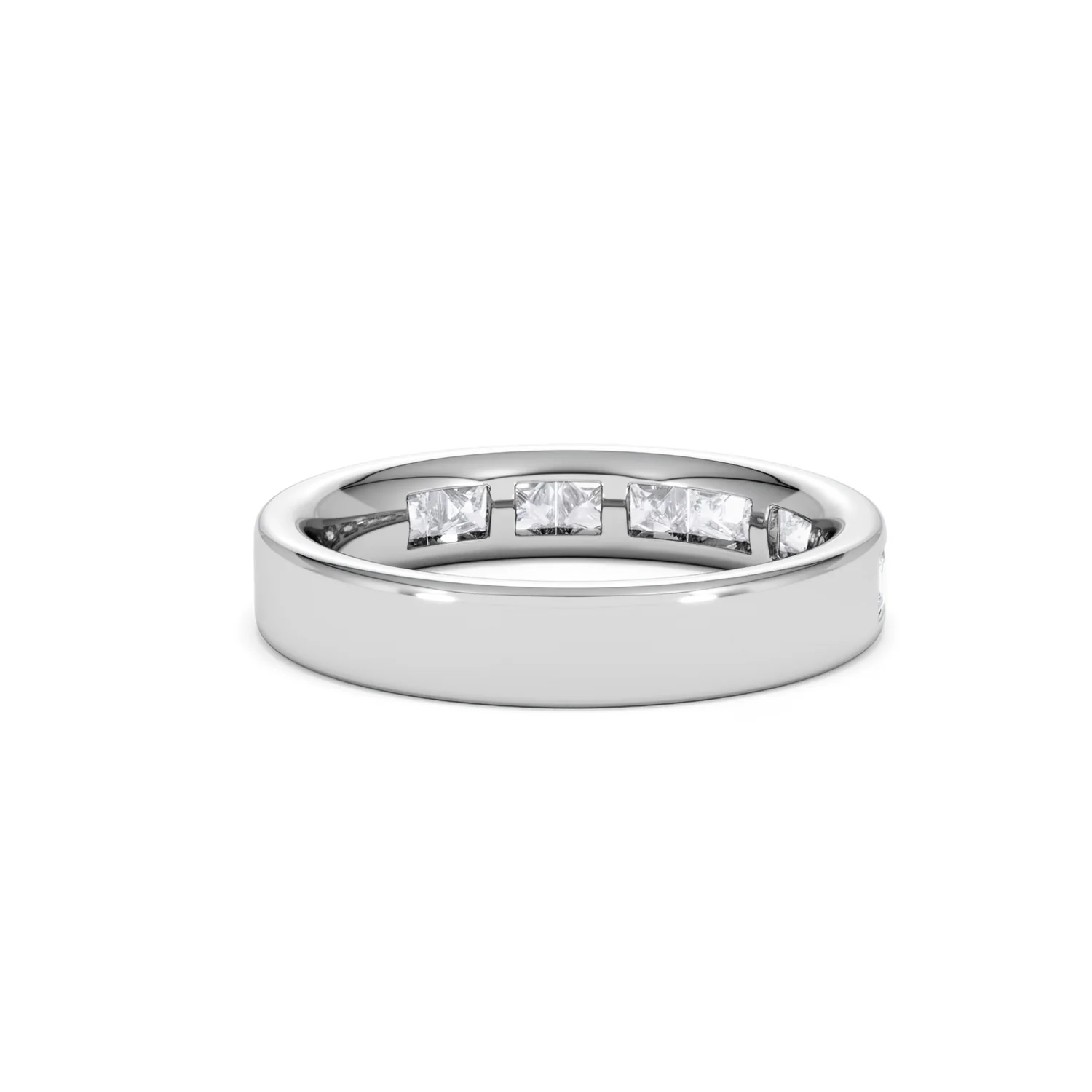 Eterna Lab Diamond Princess Cut Half Eternity Ring 1.00ct F/VS in 9K White Gold - Image 43
