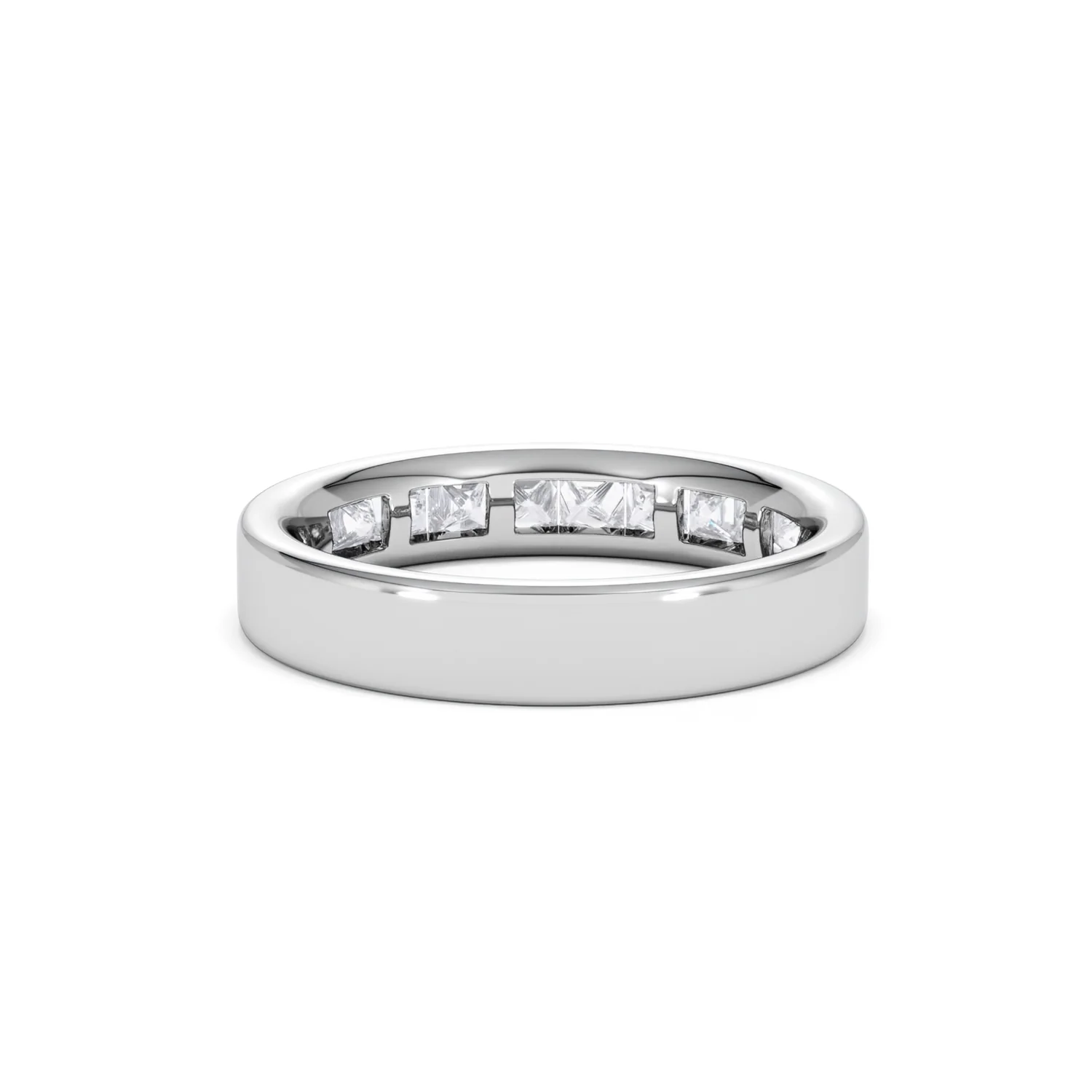 Eterna Lab Diamond Princess Cut Half Eternity Ring 1.00ct F/VS in 9K White Gold - Image 48