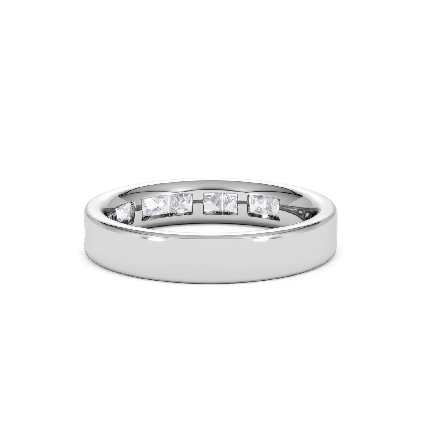 Eterna Lab Diamond Princess Cut Half Eternity Ring 1.00ct F/VS in 9K White Gold - Image 56