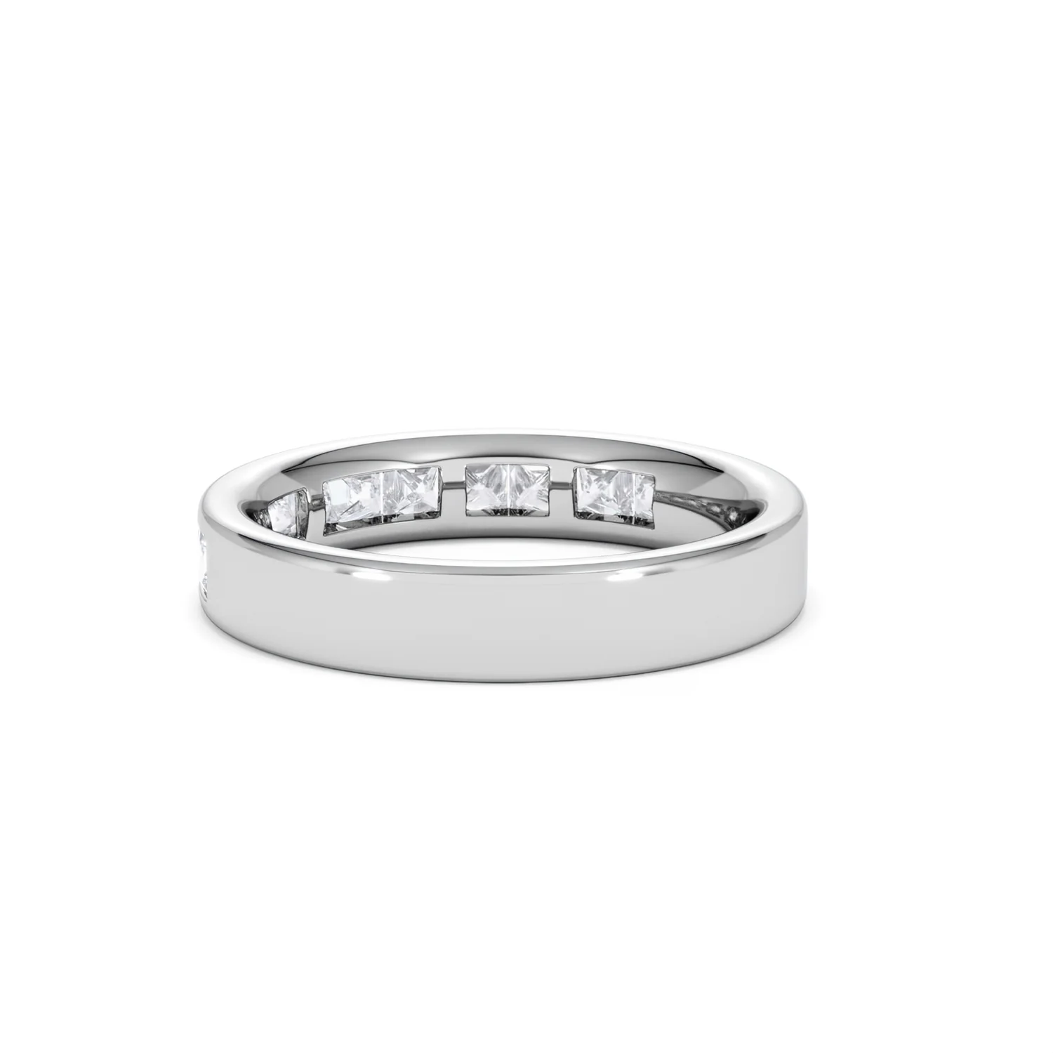 Eterna Lab Diamond Princess Cut Half Eternity Ring 1.00ct F/VS in 9K White Gold - Image 57