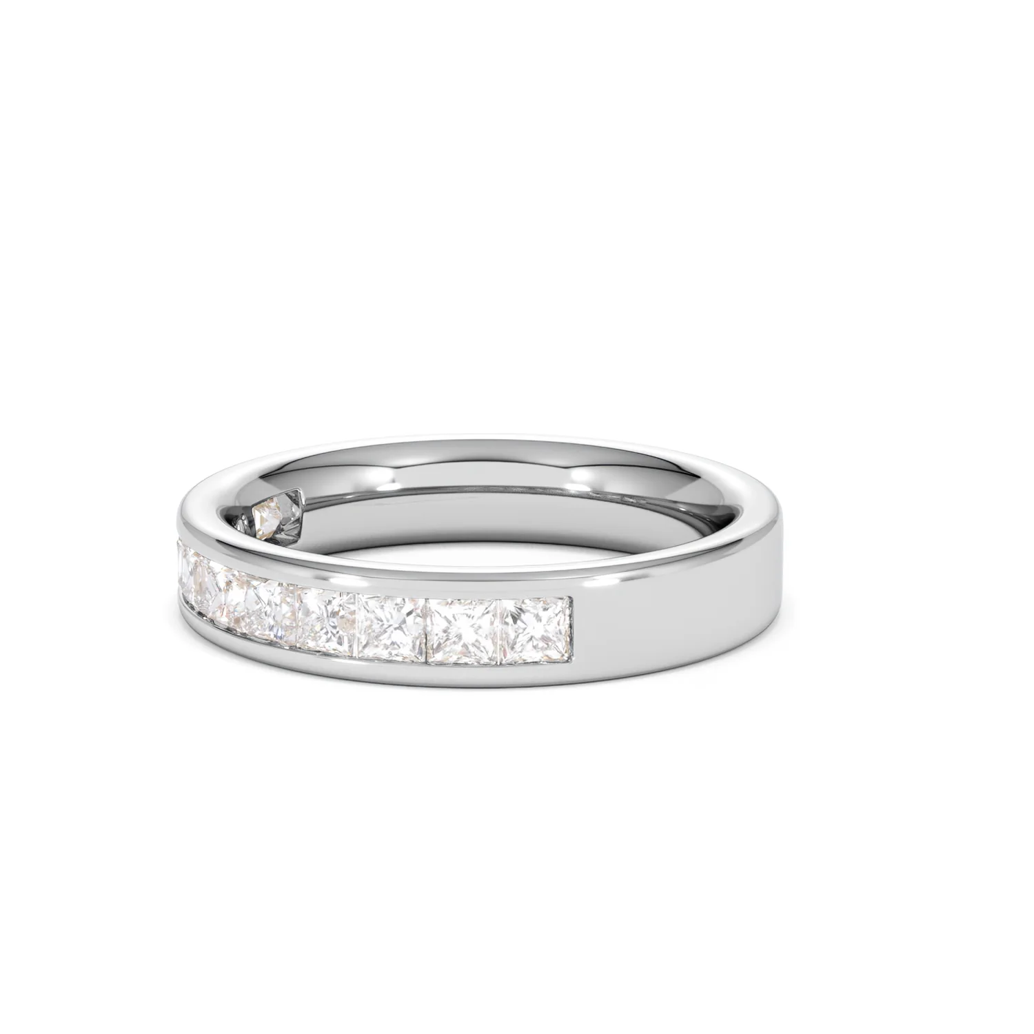 Eterna Lab Diamond Princess Cut Half Eternity Ring 1.00ct F/VS in 9K White Gold - Image 77