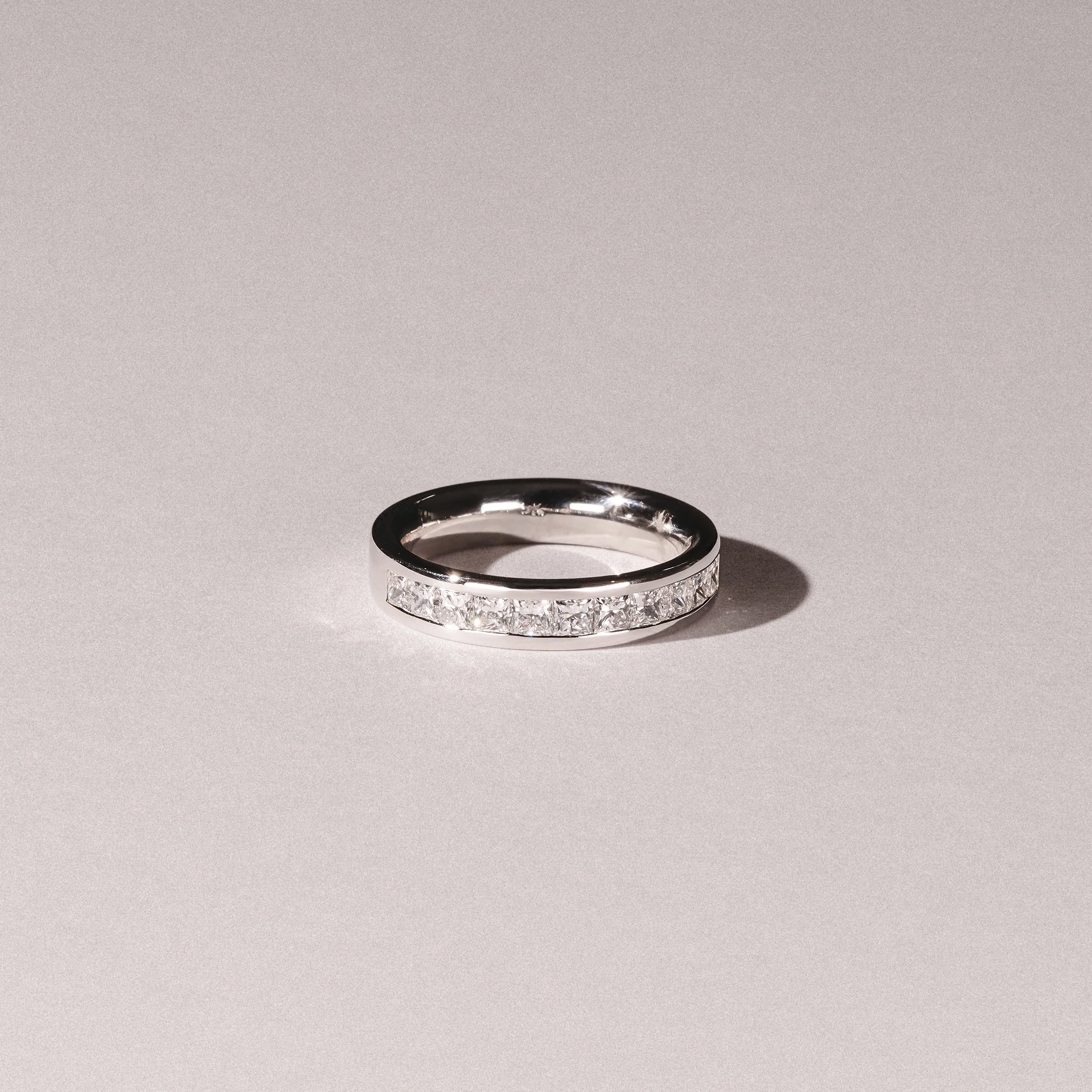 Eterna Lab Diamond Princess Cut Half Eternity Ring 1.00ct F/VS in 9K White Gold - Image 8