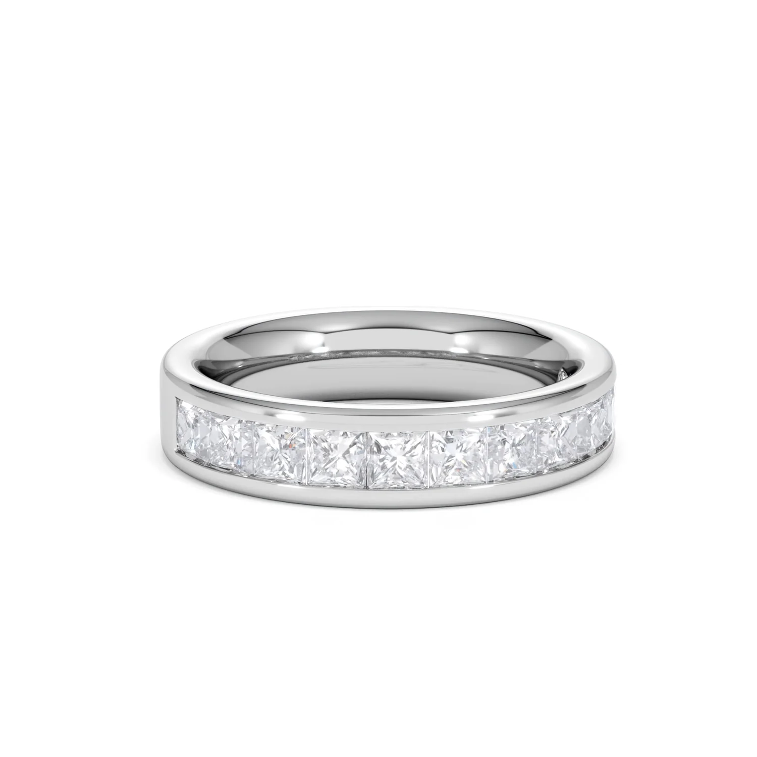 Eterna Lab Diamond Princess Cut Half Eternity Ring 1.50ct F/VS in 9K White Gold - Image 14