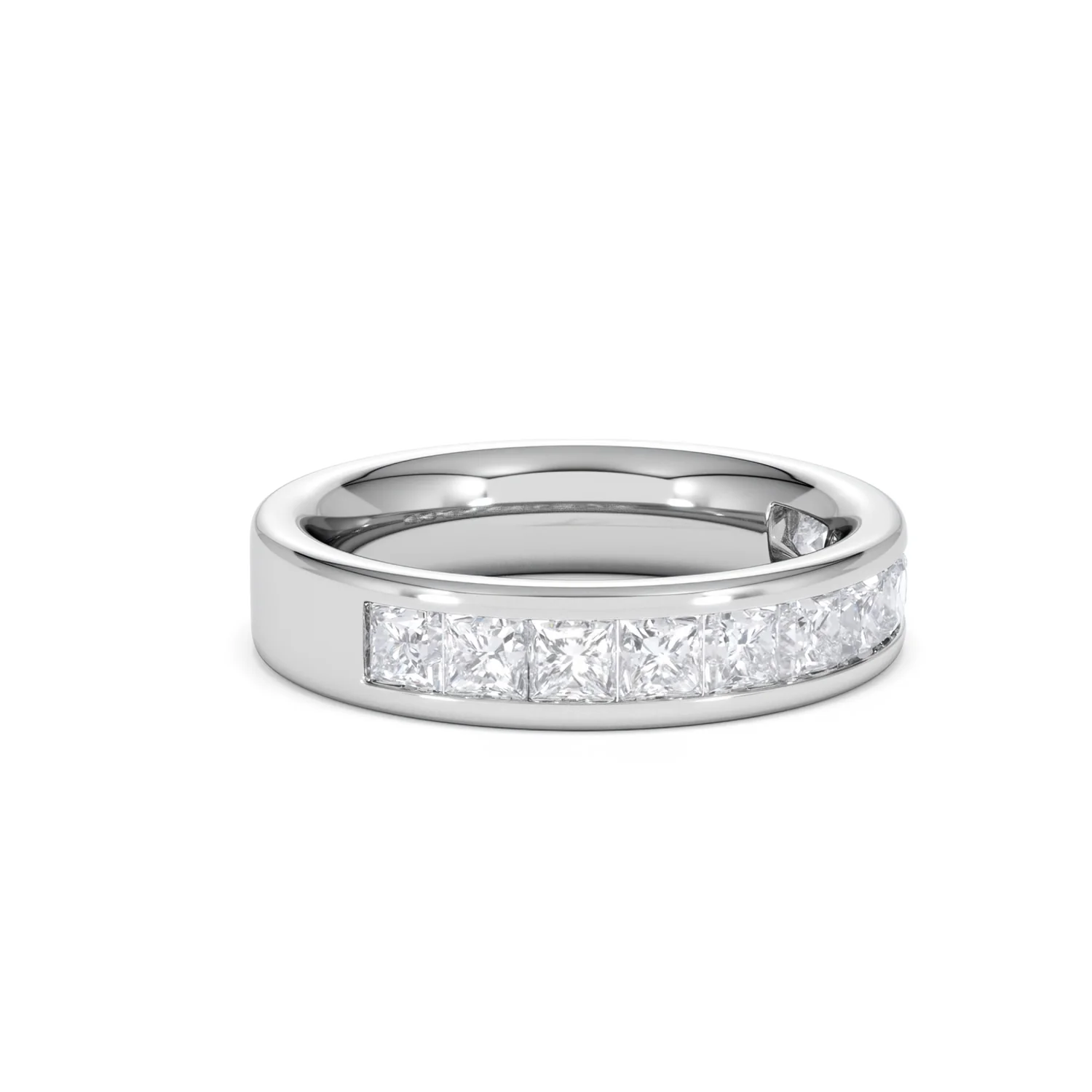 Eterna Lab Diamond Princess Cut Half Eternity Ring 1.50ct F/VS in 9K White Gold - Image 20