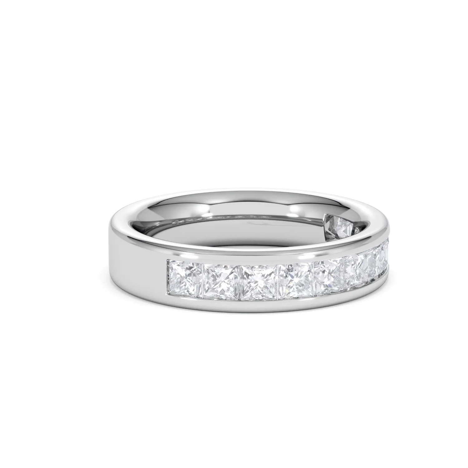 Eterna Lab Diamond Princess Cut Half Eternity Ring 1.50ct F/VS in 9K White Gold - Image 21