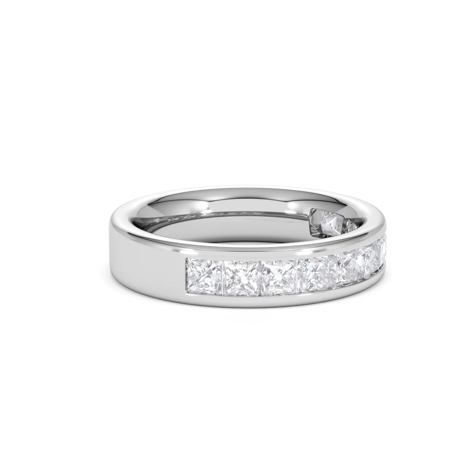Eterna Lab Diamond Princess Cut Half Eternity Ring 1.50ct F/VS in 9K White Gold - Image 23