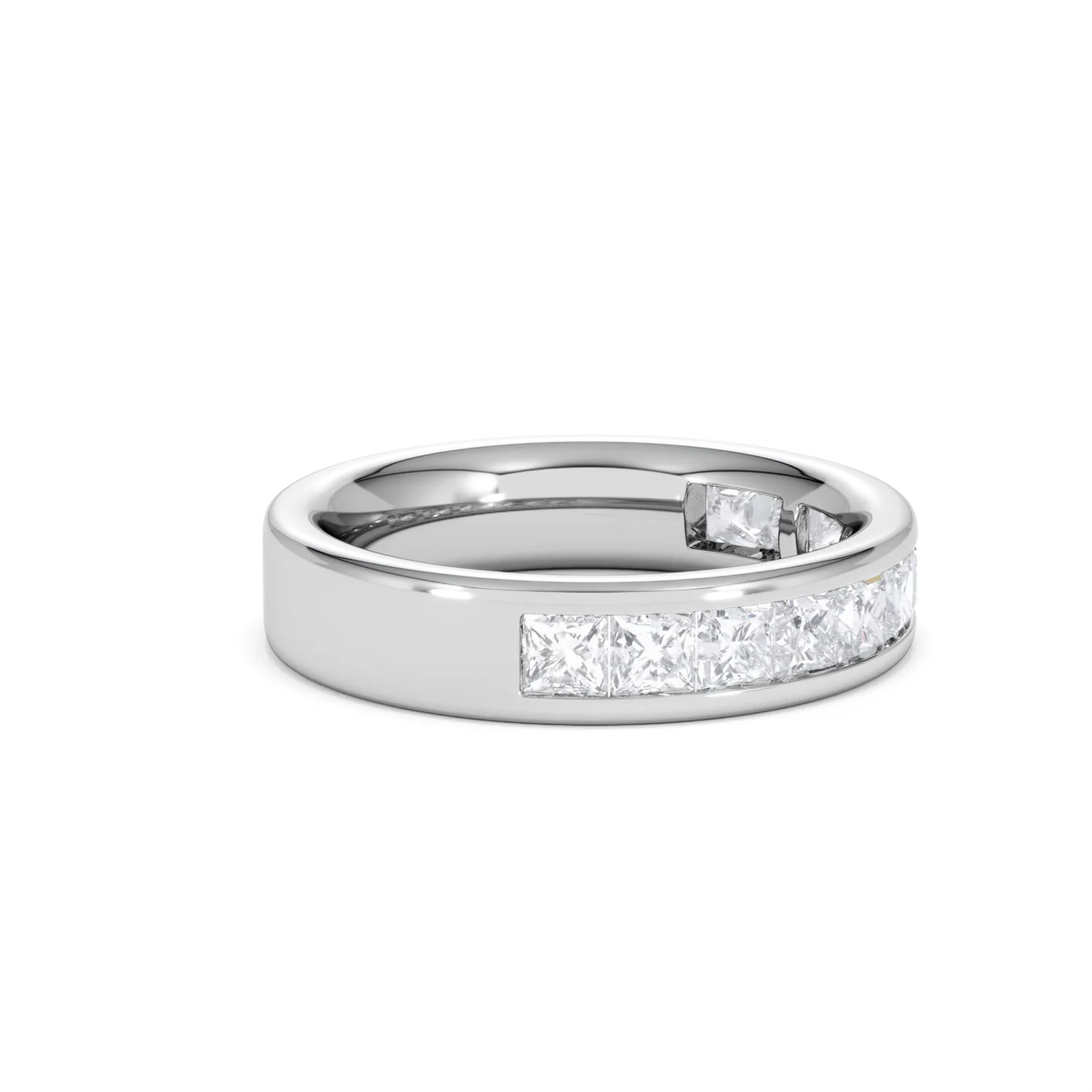 Eterna Lab Diamond Princess Cut Half Eternity Ring 1.50ct F/VS in 9K White Gold - Image 26