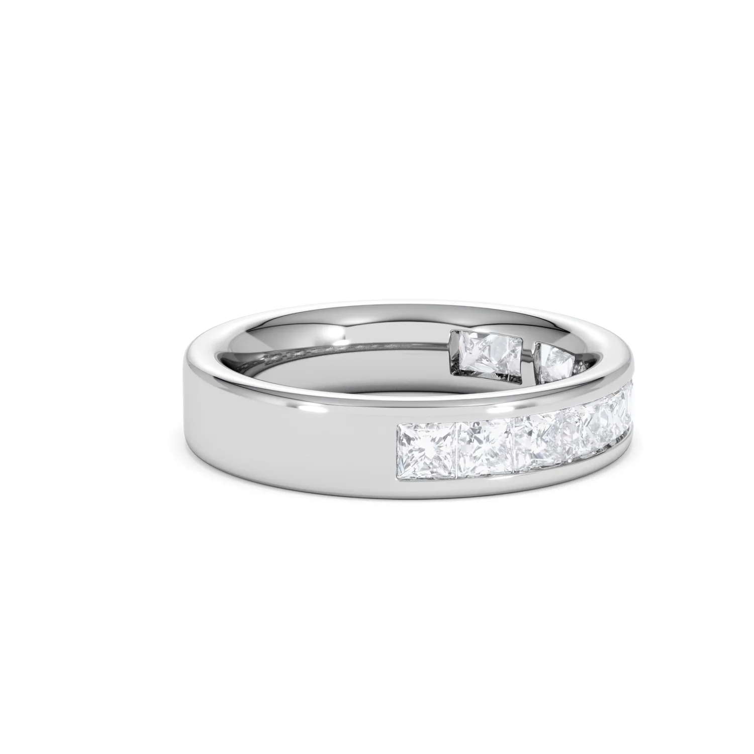 Eterna Lab Diamond Princess Cut Half Eternity Ring 1.50ct F/VS in 9K White Gold - Image 28