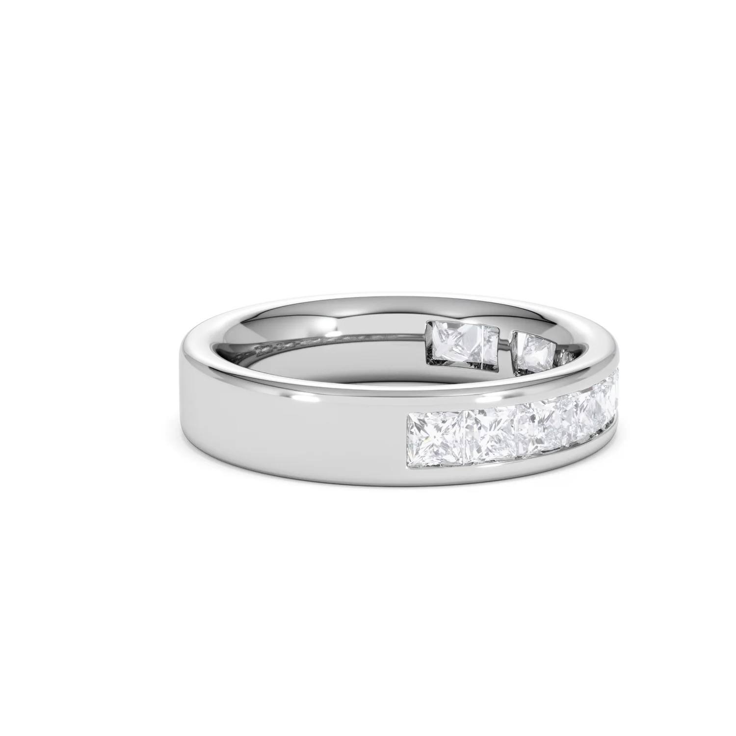 Eterna Lab Diamond Princess Cut Half Eternity Ring 1.50ct F/VS in 9K White Gold - Image 29