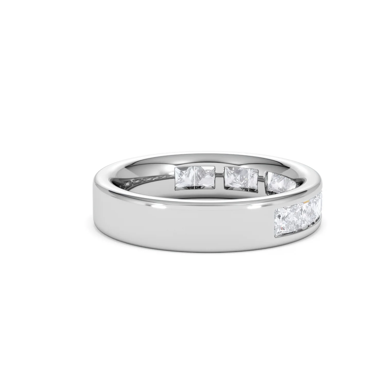 Eterna Lab Diamond Princess Cut Half Eternity Ring 1.50ct F/VS in 9K White Gold - Image 36