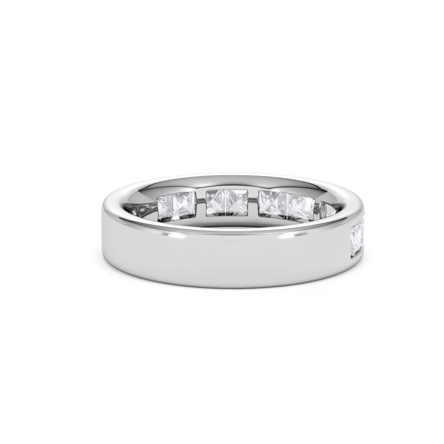 Eterna Lab Diamond Princess Cut Half Eternity Ring 1.50ct F/VS in 9K White Gold - Image 42