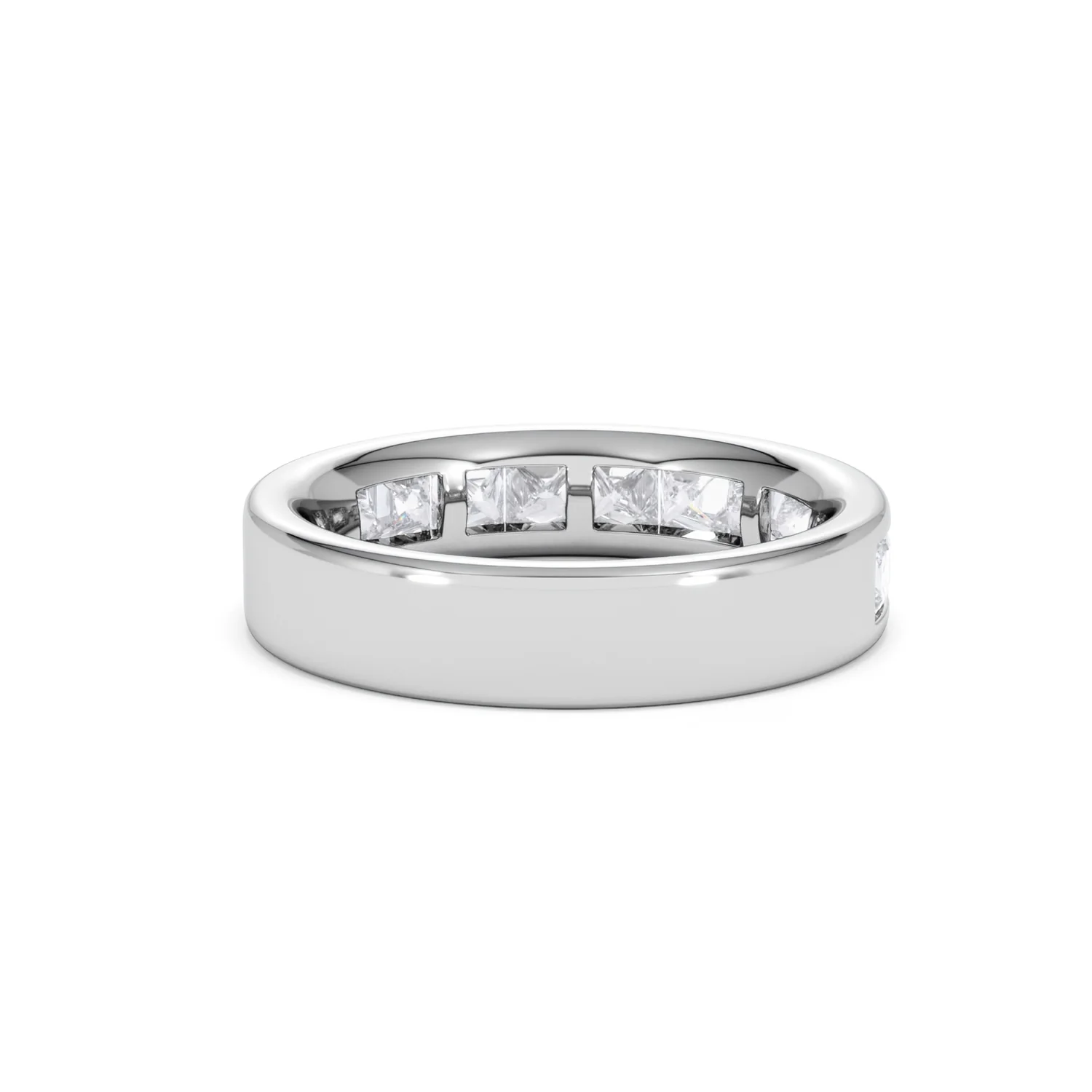 Eterna Lab Diamond Princess Cut Half Eternity Ring 1.50ct F/VS in 9K White Gold - Image 44