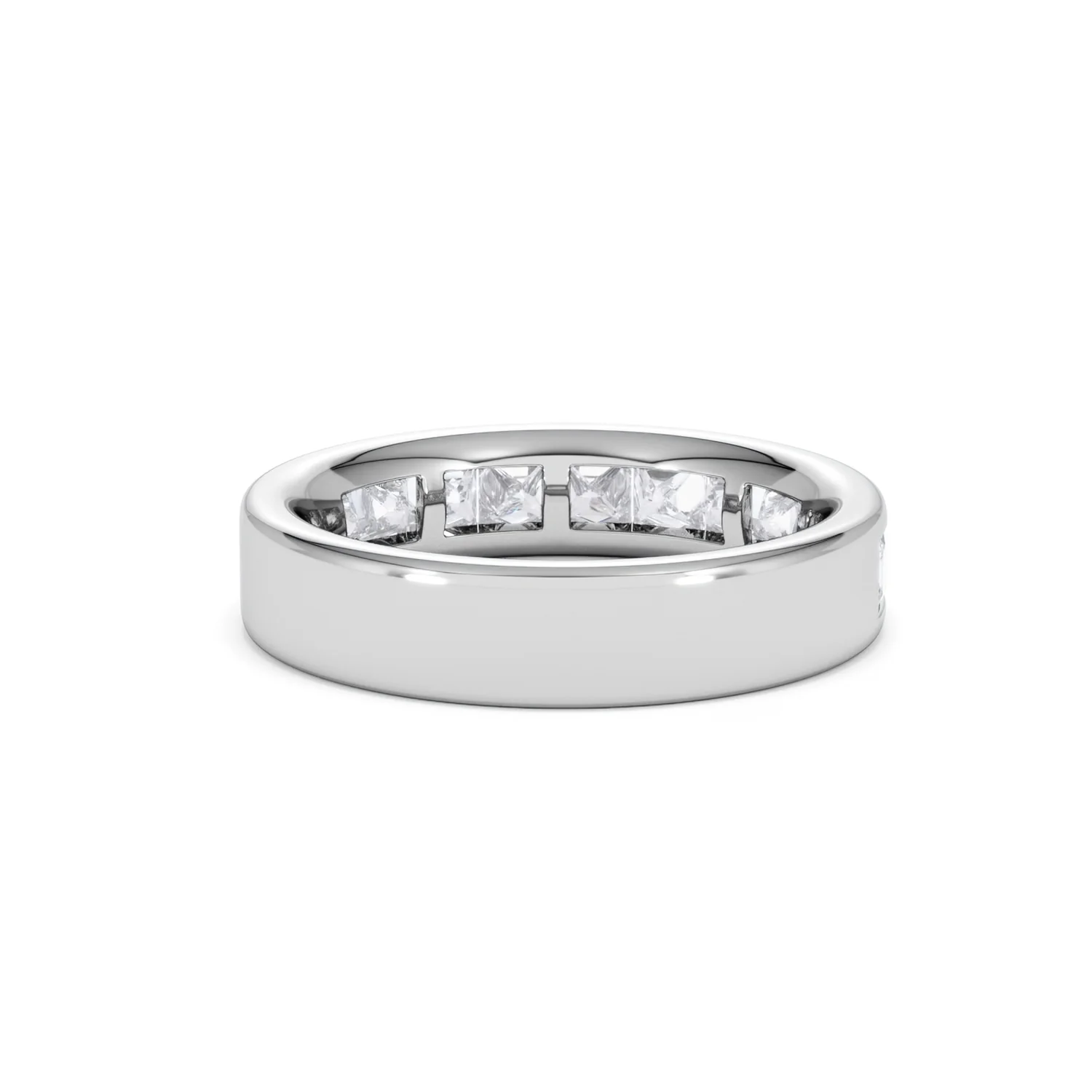 Eterna Lab Diamond Princess Cut Half Eternity Ring 1.50ct F/VS in 9K White Gold - Image 45
