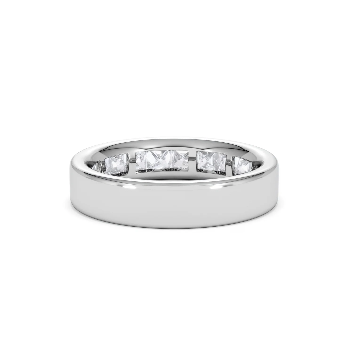 Eterna Lab Diamond Princess Cut Half Eternity Ring 1.50ct F/VS in 9K White Gold - Image 52