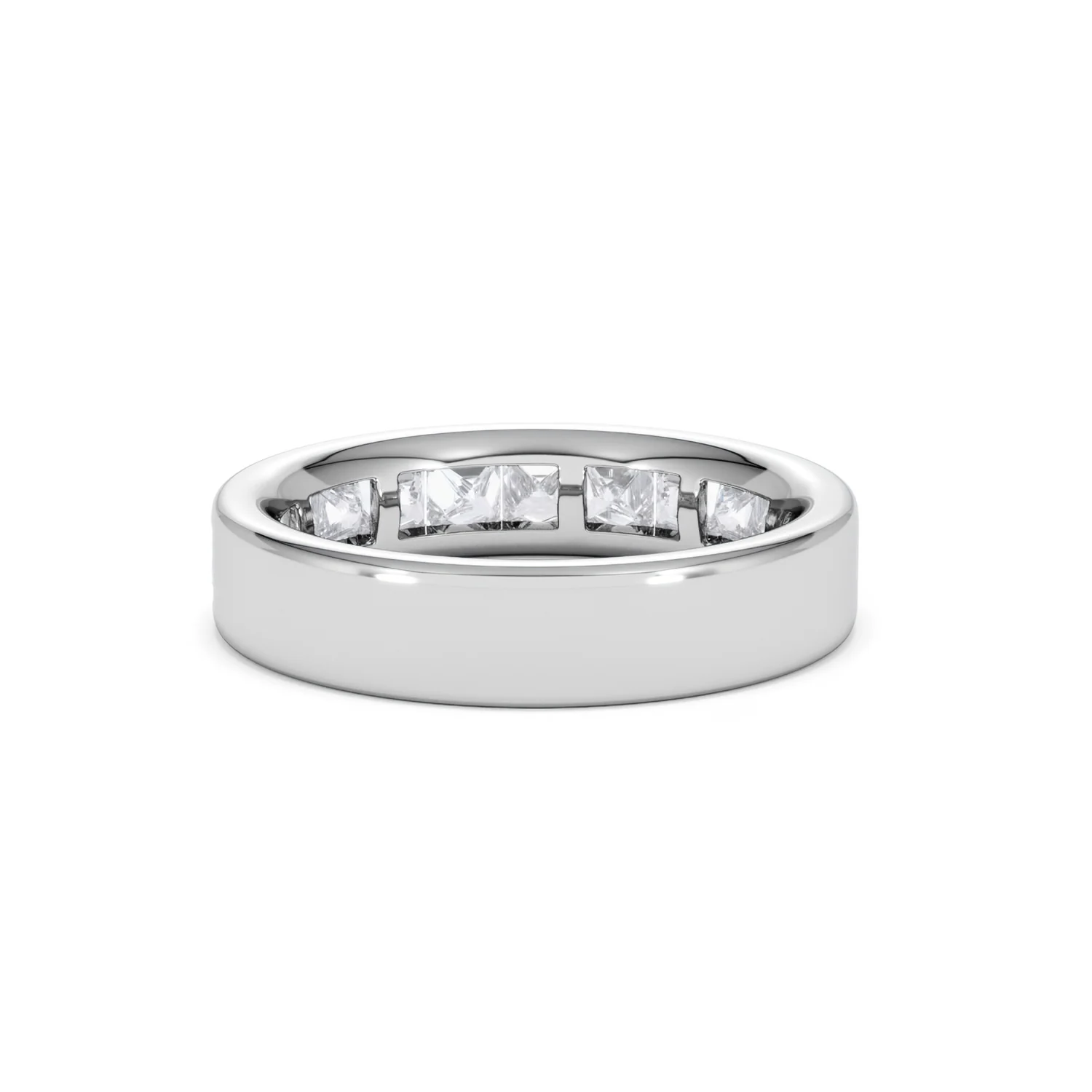 Eterna Lab Diamond Princess Cut Half Eternity Ring 1.50ct F/VS in 9K White Gold - Image 53